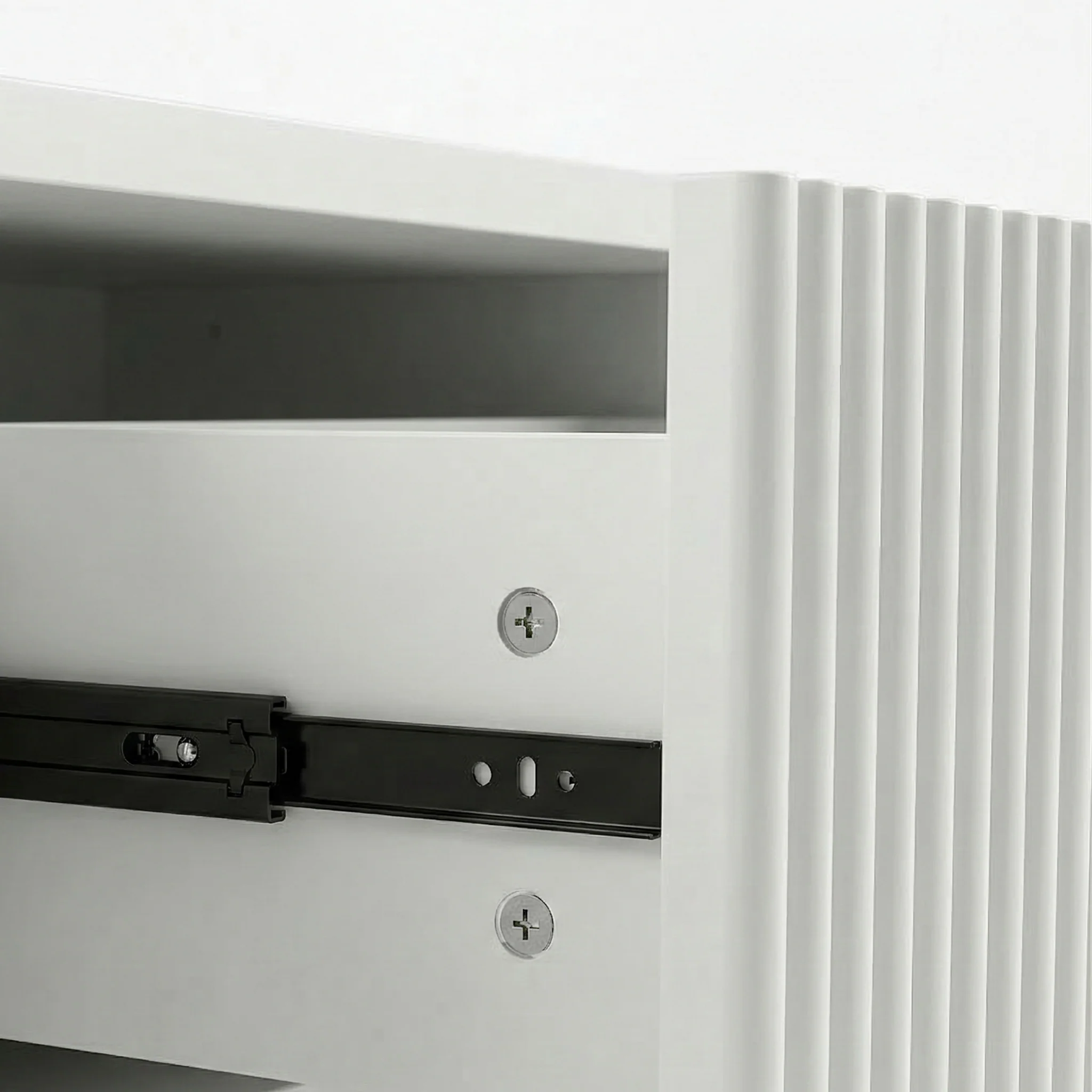Loom Fluted Push Open Chest of Drawers in White - Image 10