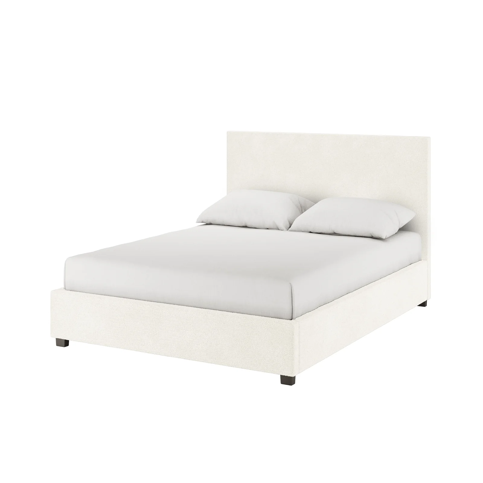 Lovita Double Boucle Gas Lift Storage Bed in Cream White