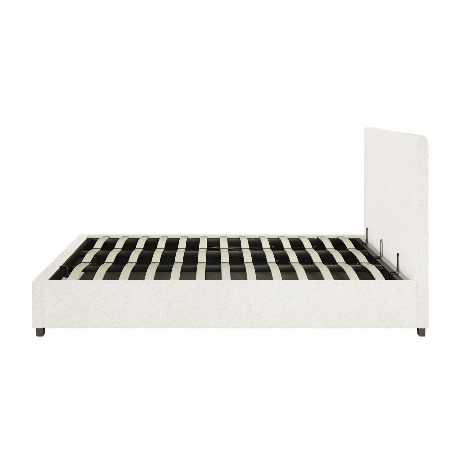 Lovita King Boucle Gas Lift Storage Bed in Cream White - Image 10