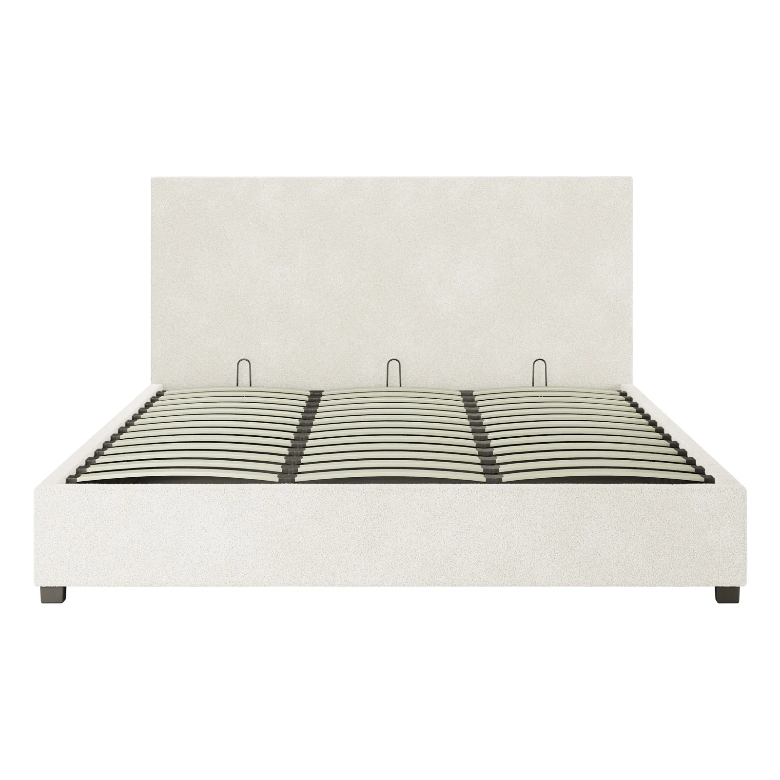 Lovita King Boucle Gas Lift Storage Bed in Cream White - Image 6