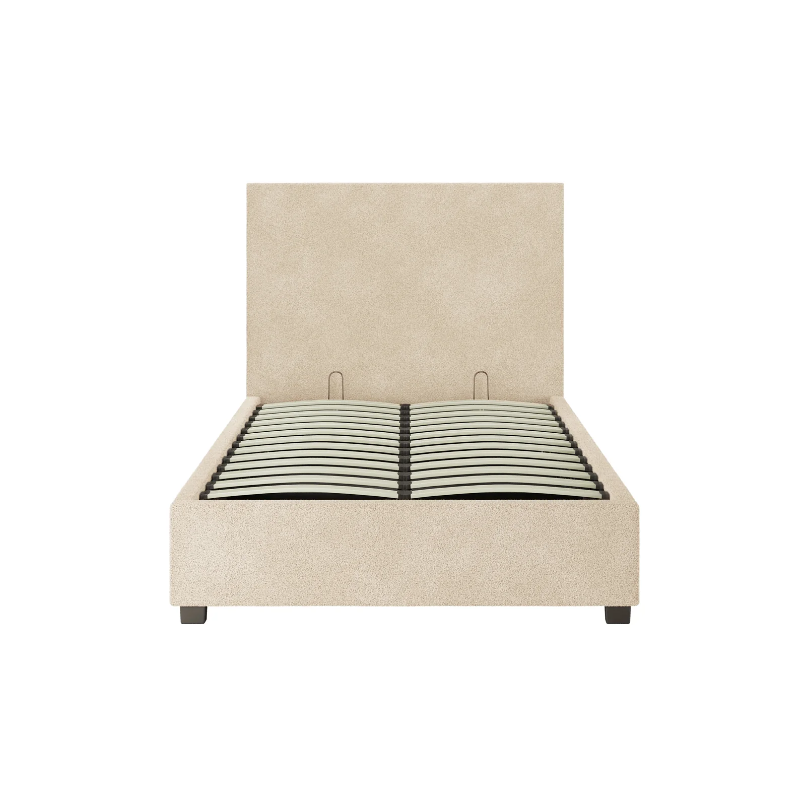 Lovita King Single Boucle Gas Lift Bed Frame in Cream Beige - Image 6
