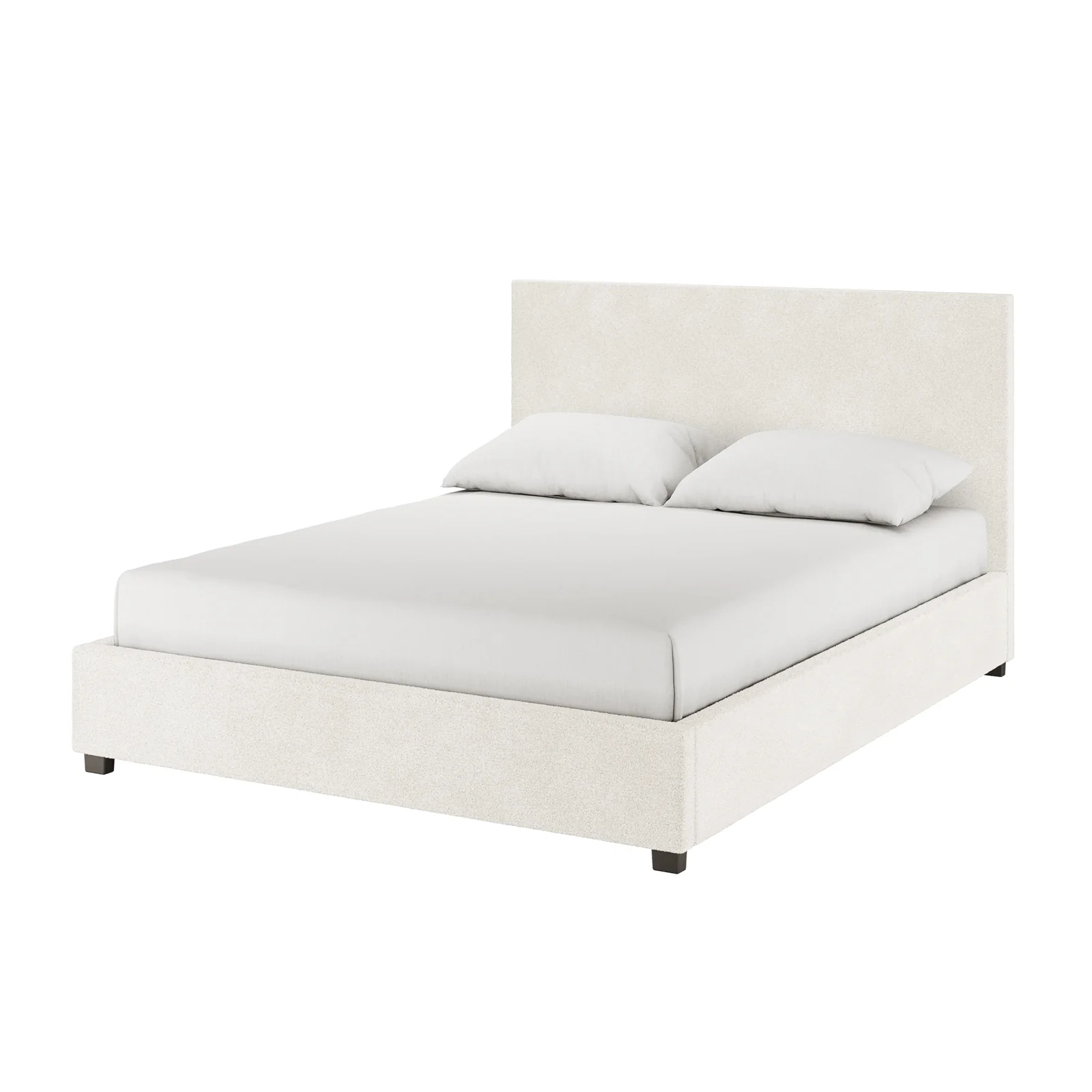 Lovita Queen Boucle Gas Lift Storage Bed in Cream White