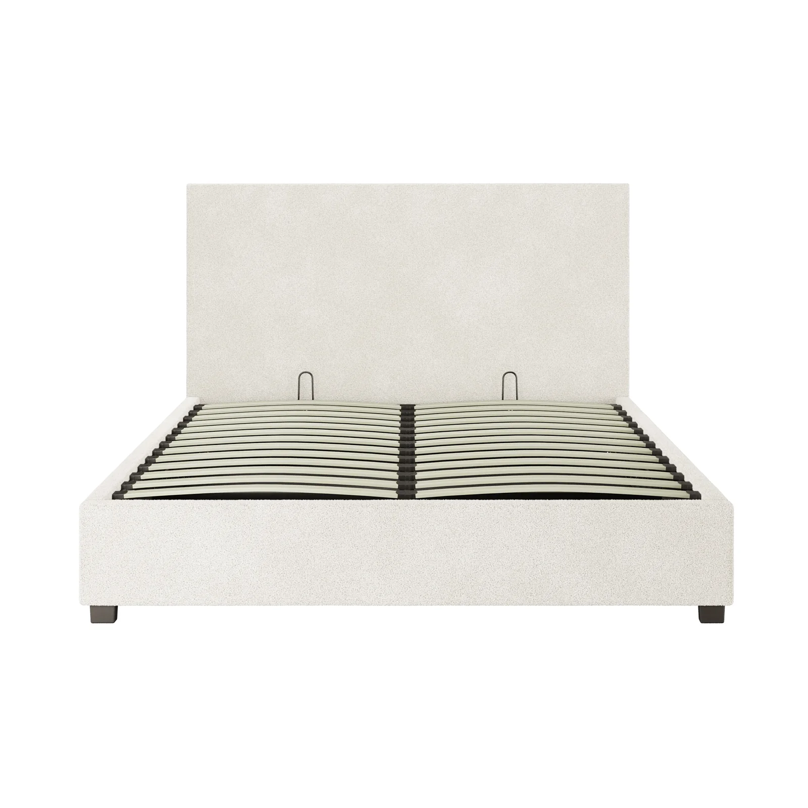 Lovita Queen Boucle Gas Lift Storage Bed in Cream White - Image 6