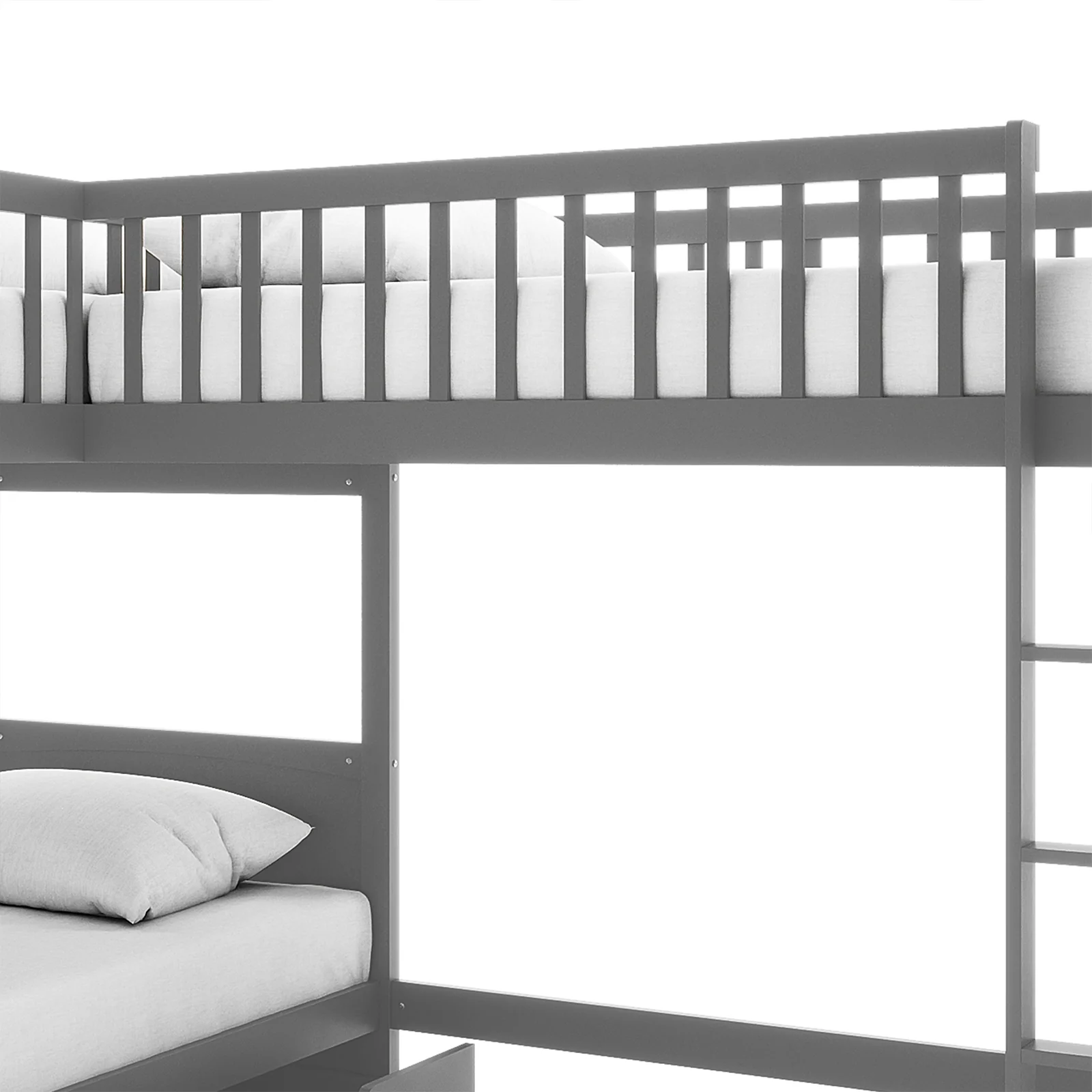 Lucy & Thermis Triple Loft Bunk Bed & Mattress Set in Grey - Image 9