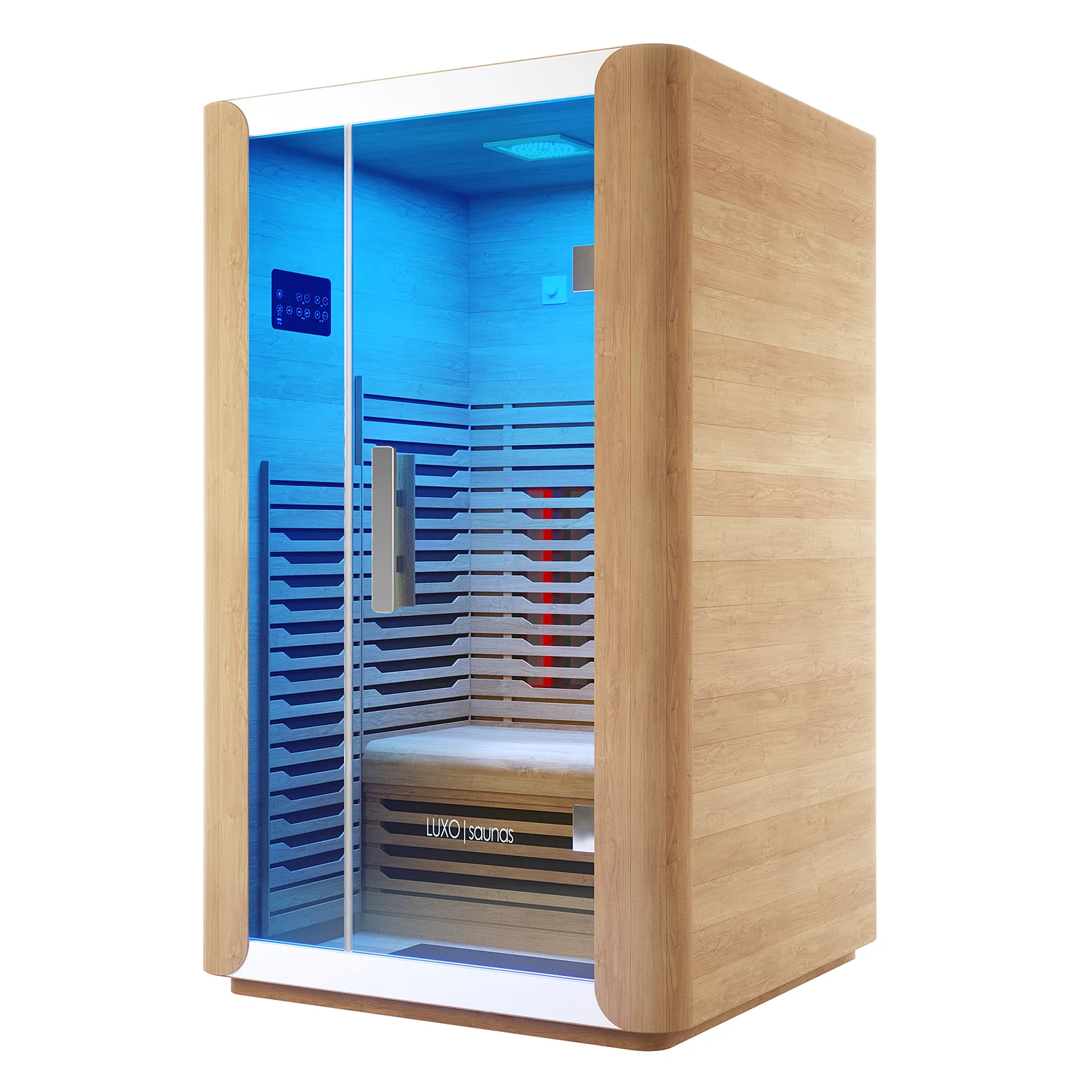 Lue 2 Person Full Spectrum Curved Infrared Indoor Home Sauna - Image 7