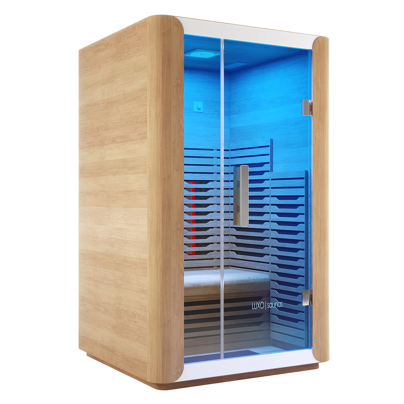 Lue 2 Person Full Spectrum Curved Infrared Indoor Home Sauna - Image 8