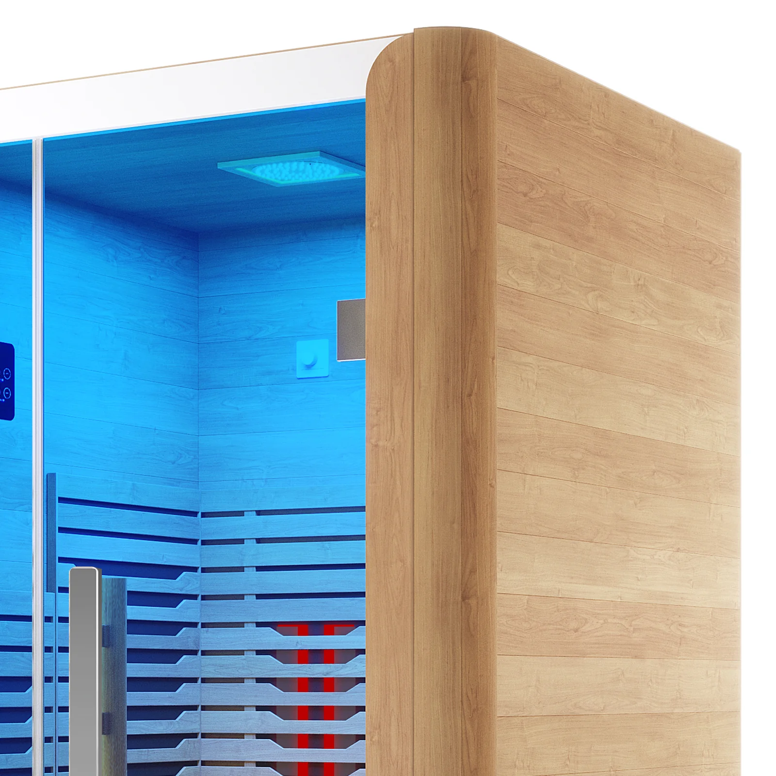 Lue 2 Person Full Spectrum Curved Infrared Indoor Home Sauna - Image 9