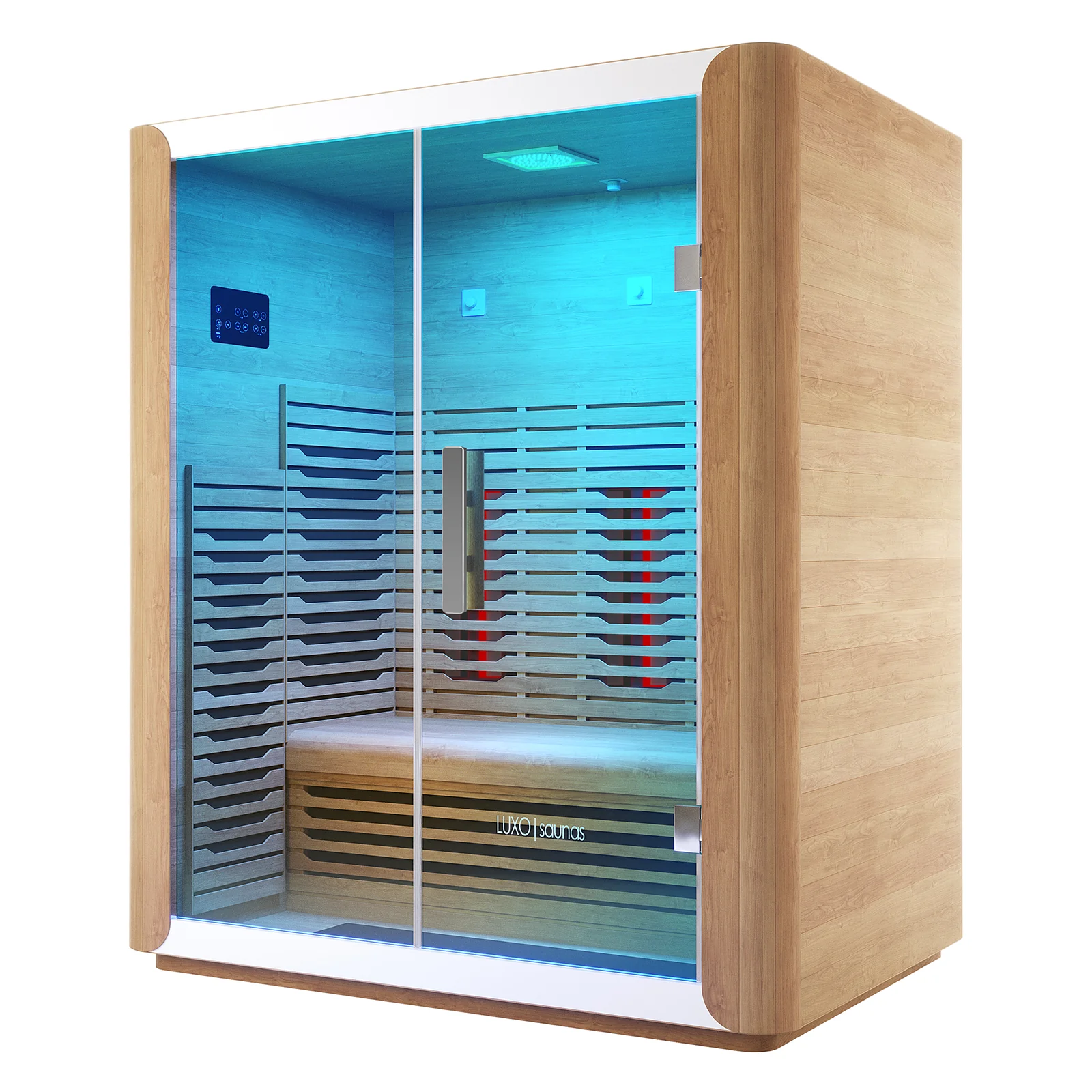 Lue 3 Person Full Spectrum Curved Infrared Indoor Home Sauna - Image 7