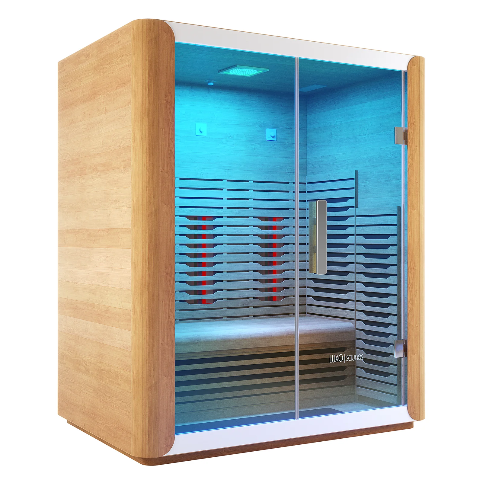 Lue 3 Person Full Spectrum Curved Infrared Indoor Home Sauna - Image 8
