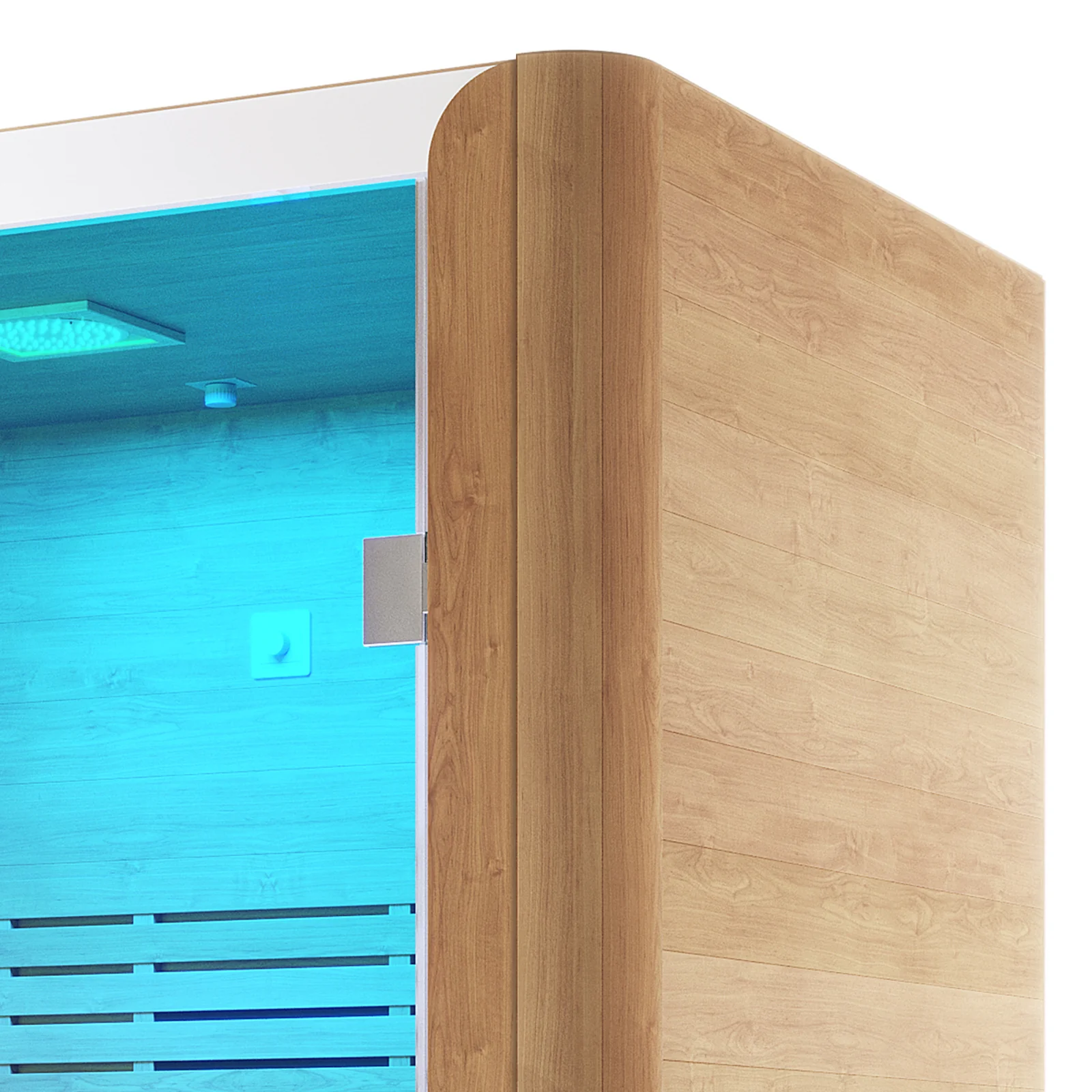 Lue 3 Person Full Spectrum Curved Infrared Indoor Home Sauna - Image 9