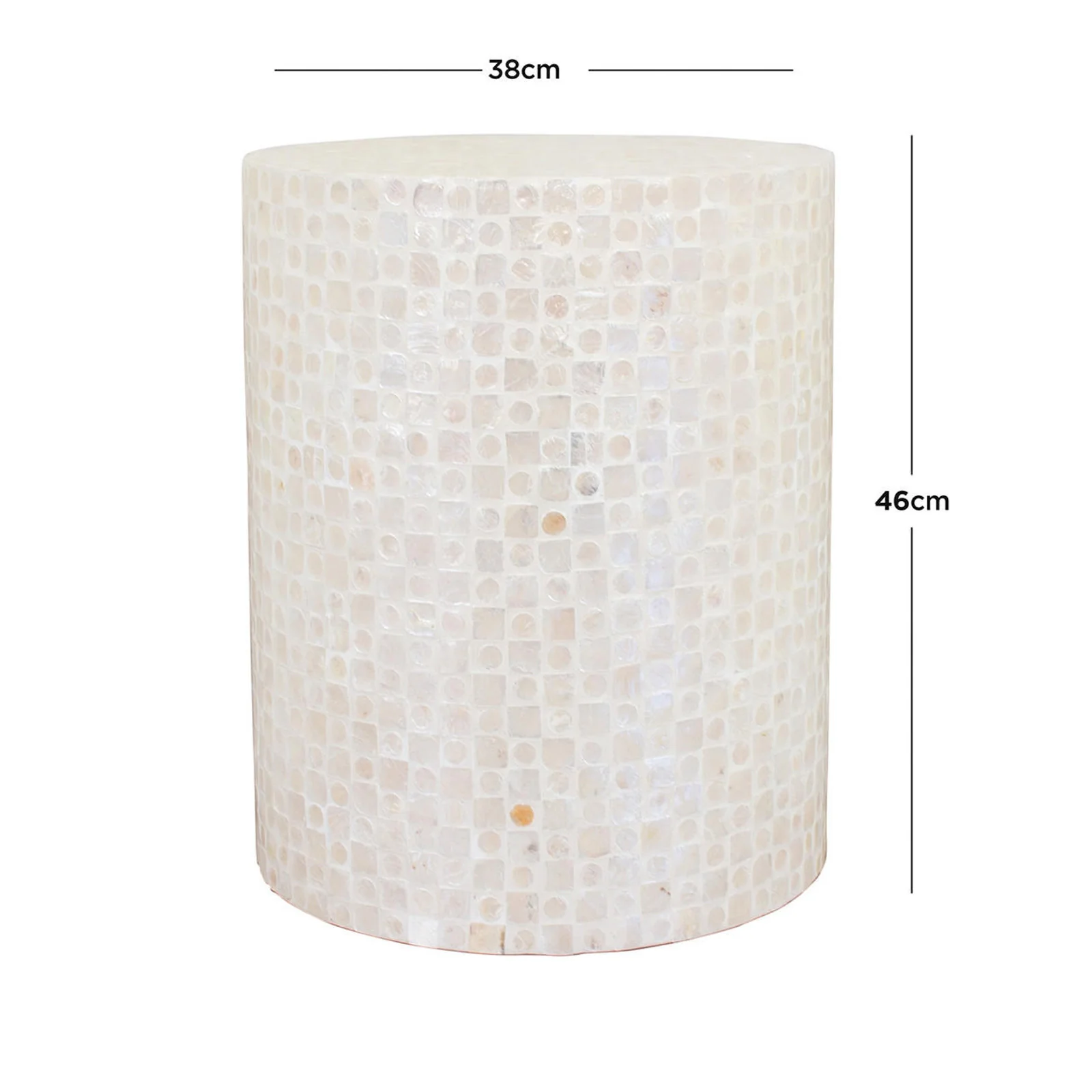 Lulu Grid Mother of Pearl Inlay Side Table in Golden - Image 3