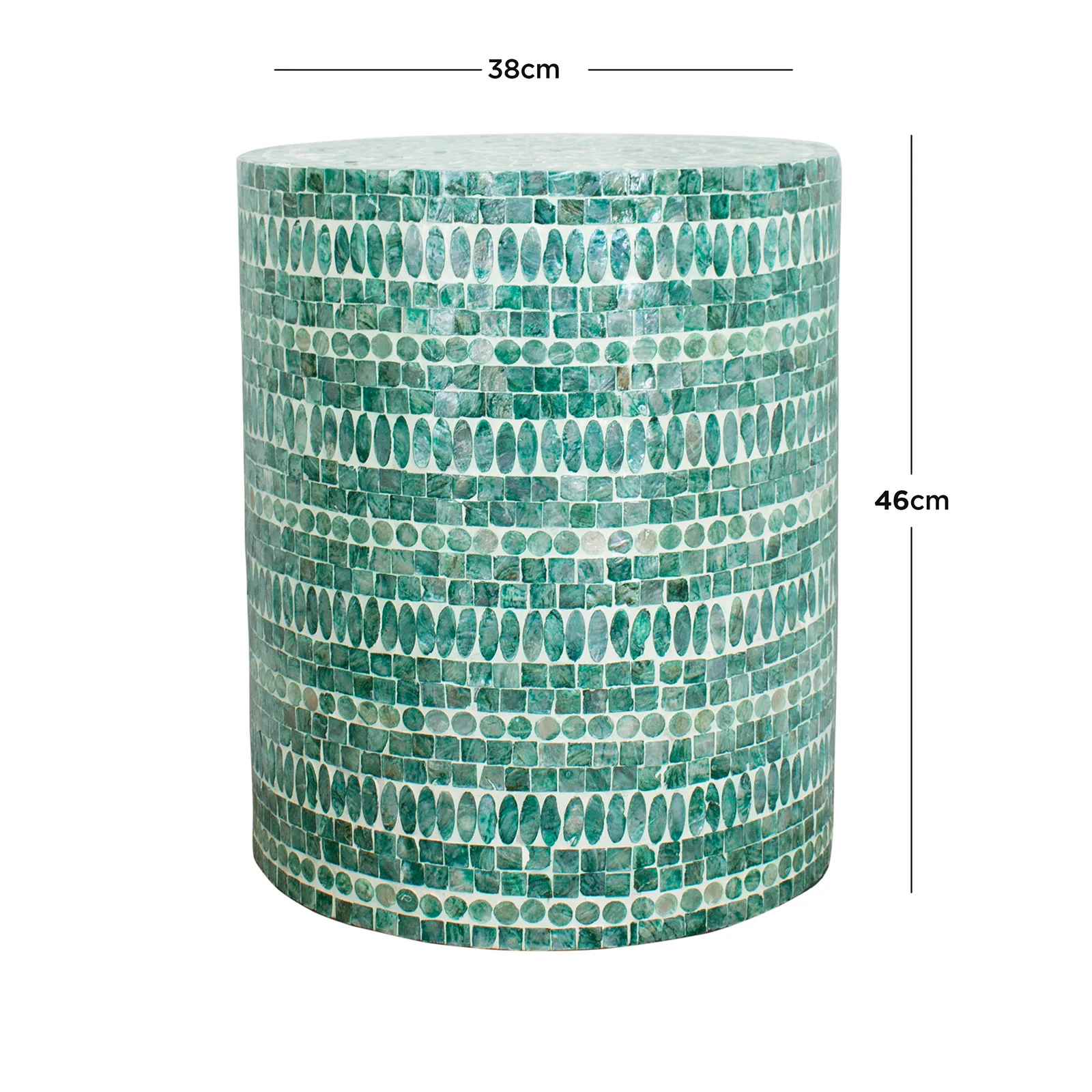 Lulu Mother of Pearl Inlay Side Table in Jade Green - Image 3