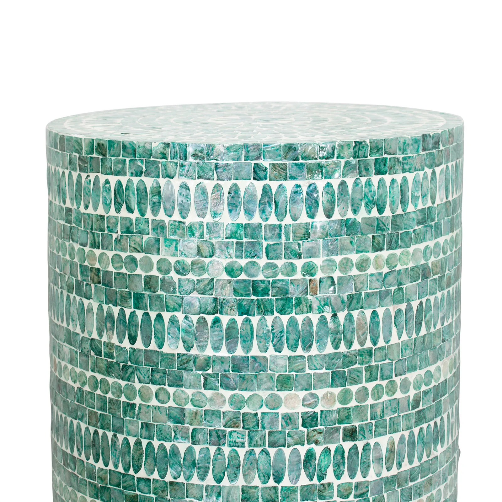Lulu Mother of Pearl Inlay Side Table in Jade Green - Image 4