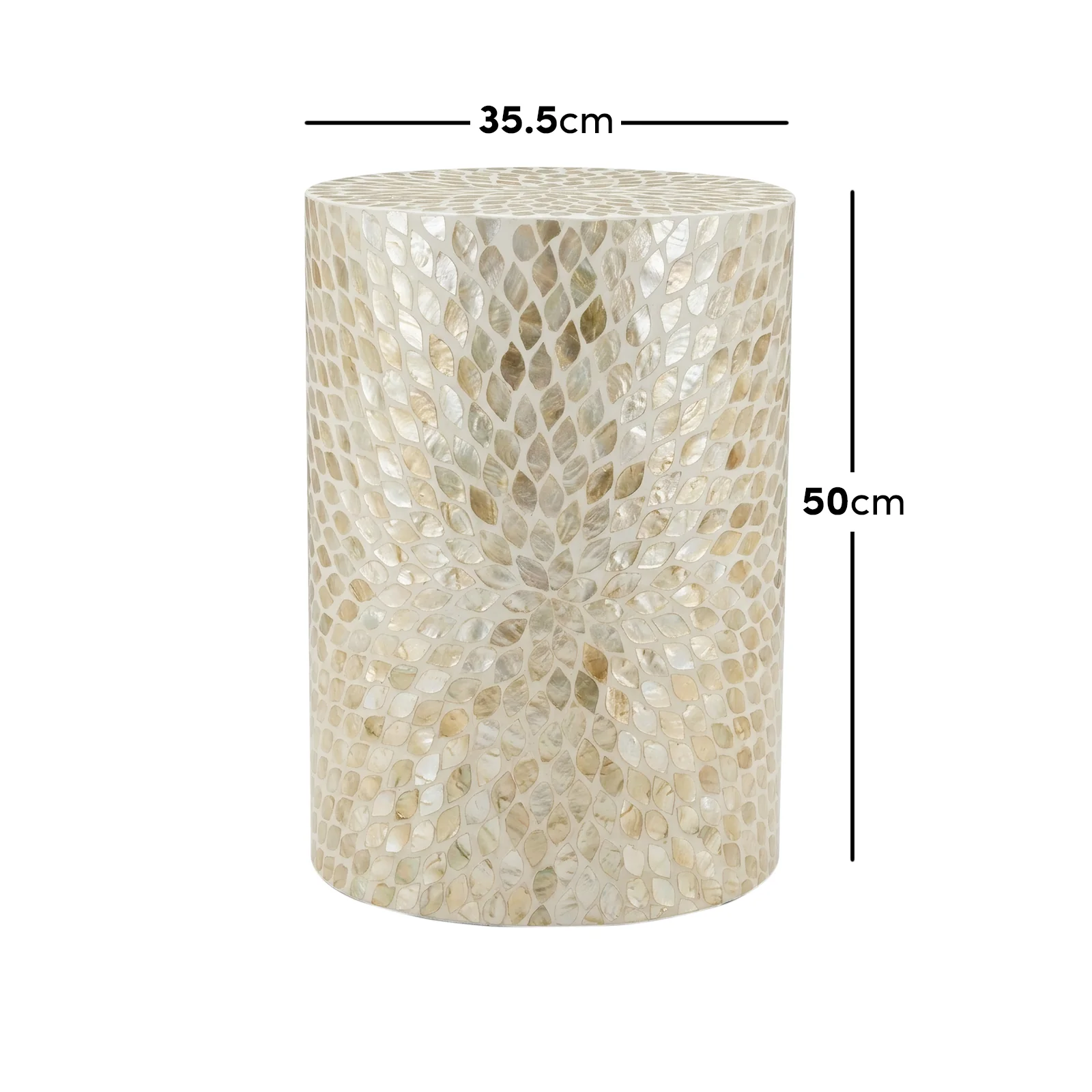 Lulu Mother of Pearl Inlay Side Table in Sand - Image 4