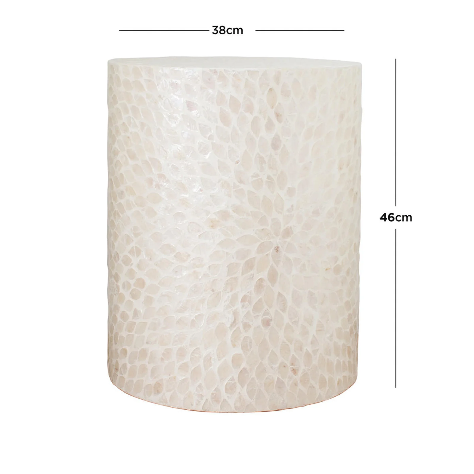 Lulu Mother of Pearl Inlay Side Table in White - Image 3