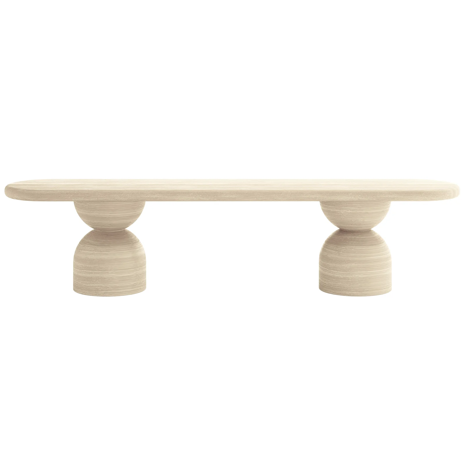 Lumen 200cm Oval Outdoor Concrete Bench in Beige