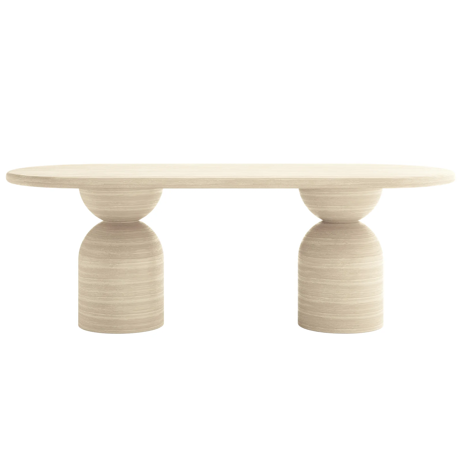 Lumen 220cm Oval Outdoor Concrete Dining Table in Beige