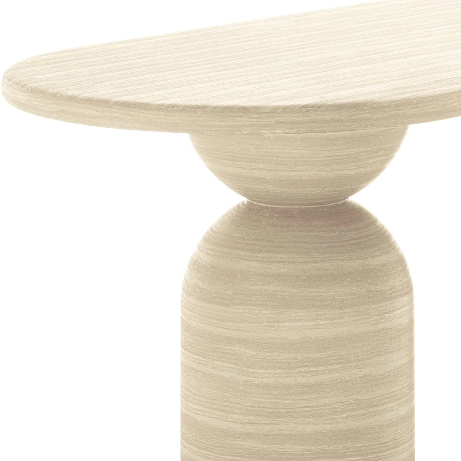Lumen 220cm Oval Outdoor Concrete Dining Table in Beige - Image 7