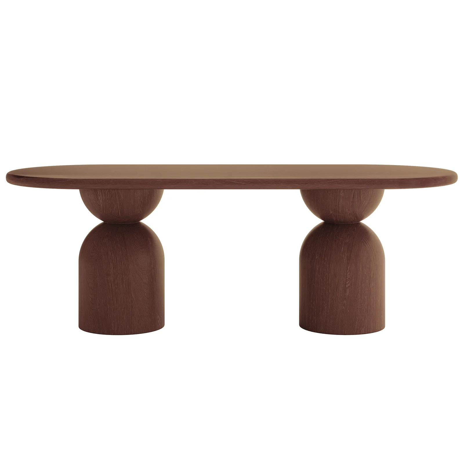 Lumen 220cm Oval Outdoor Concrete Dining Table in Chestnut