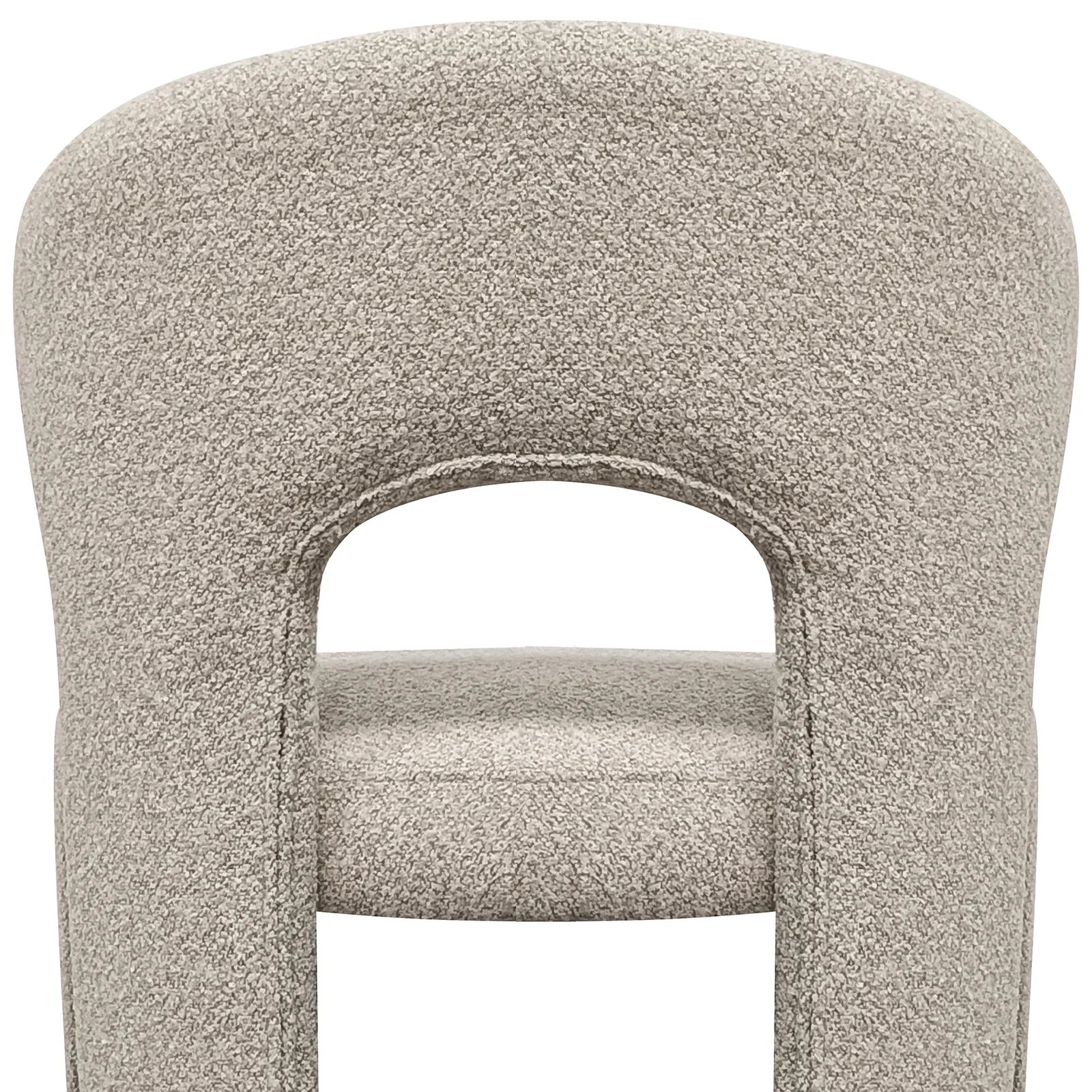 Lunari Bouclé Curved Accent Chair in Beige - Image 7