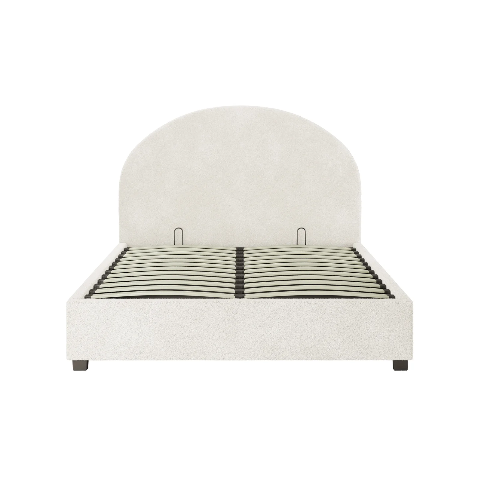 Lunia Double Boucle Gas Lift Storage Bed Frame in Cream White - Image 6