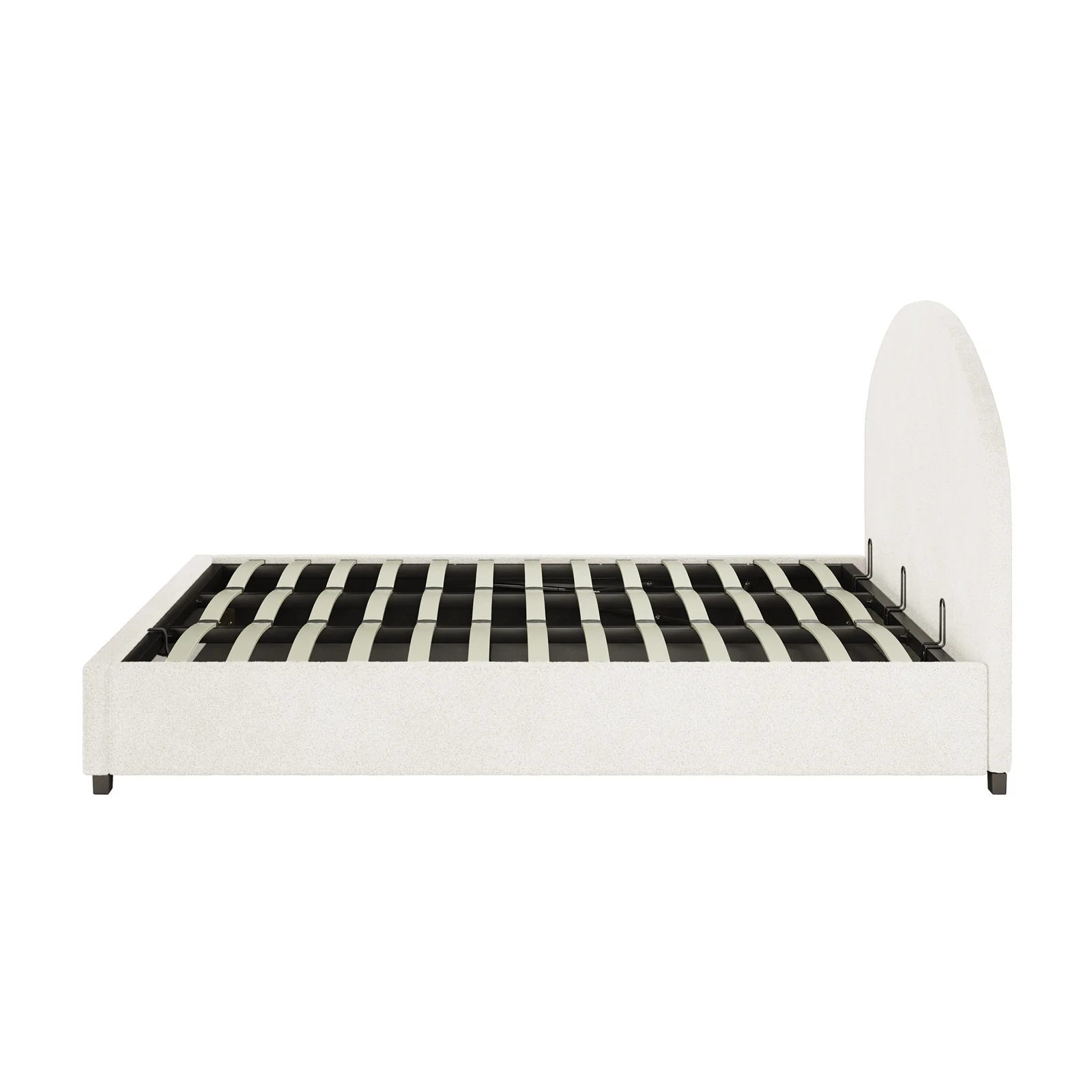 Lunia King Boucle Gas Lift Bed Frame in Cream White - Image 10