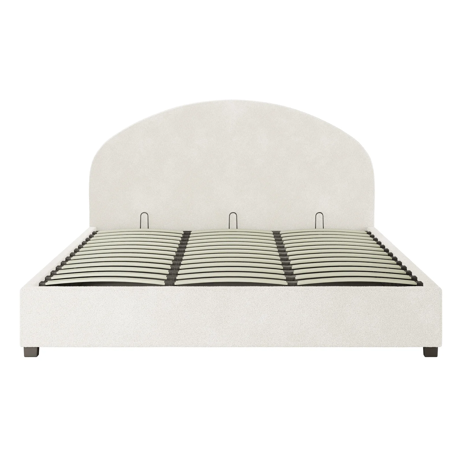 Lunia King Boucle Gas Lift Bed Frame in Cream White - Image 6