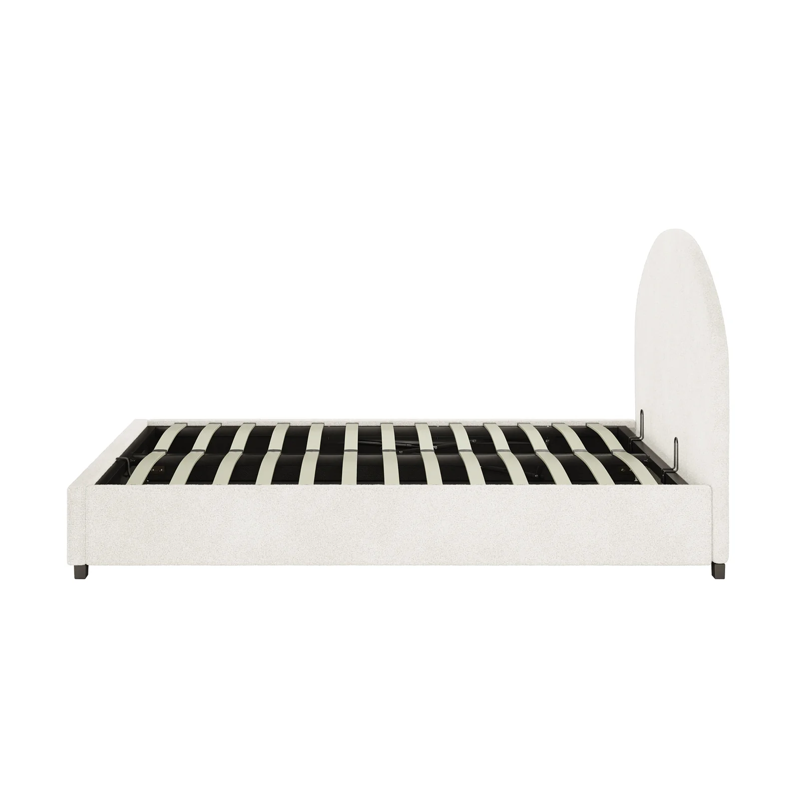 Lunia Queen Boucle Gas Lift Storage Bed Frame in Cream White - Image 10