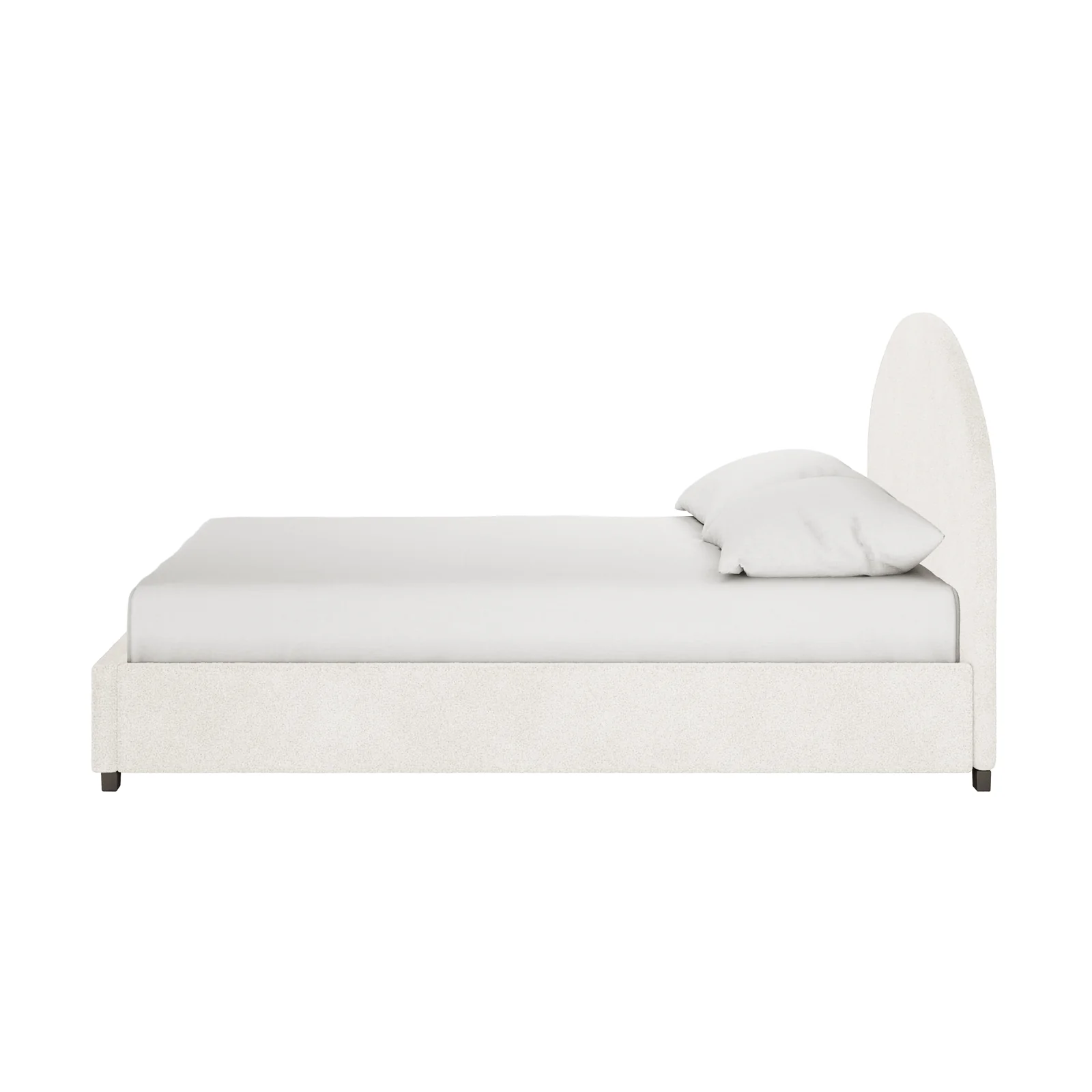 Lunia Queen Boucle Gas Lift Storage Bed Frame in Cream White - Image 9