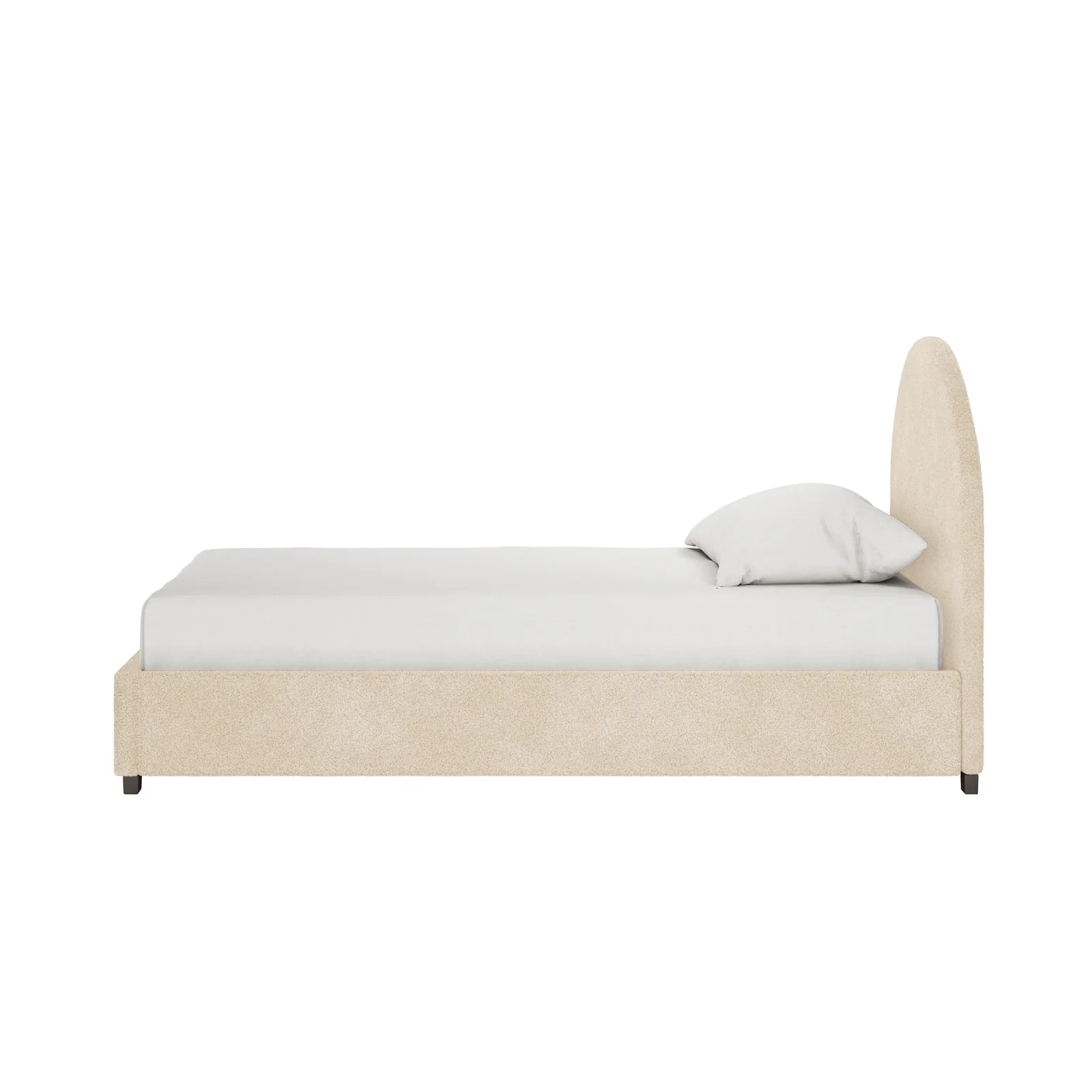 Lunia Single Boucle Gas Lift Bed Frame in Cream Beige - Image 8