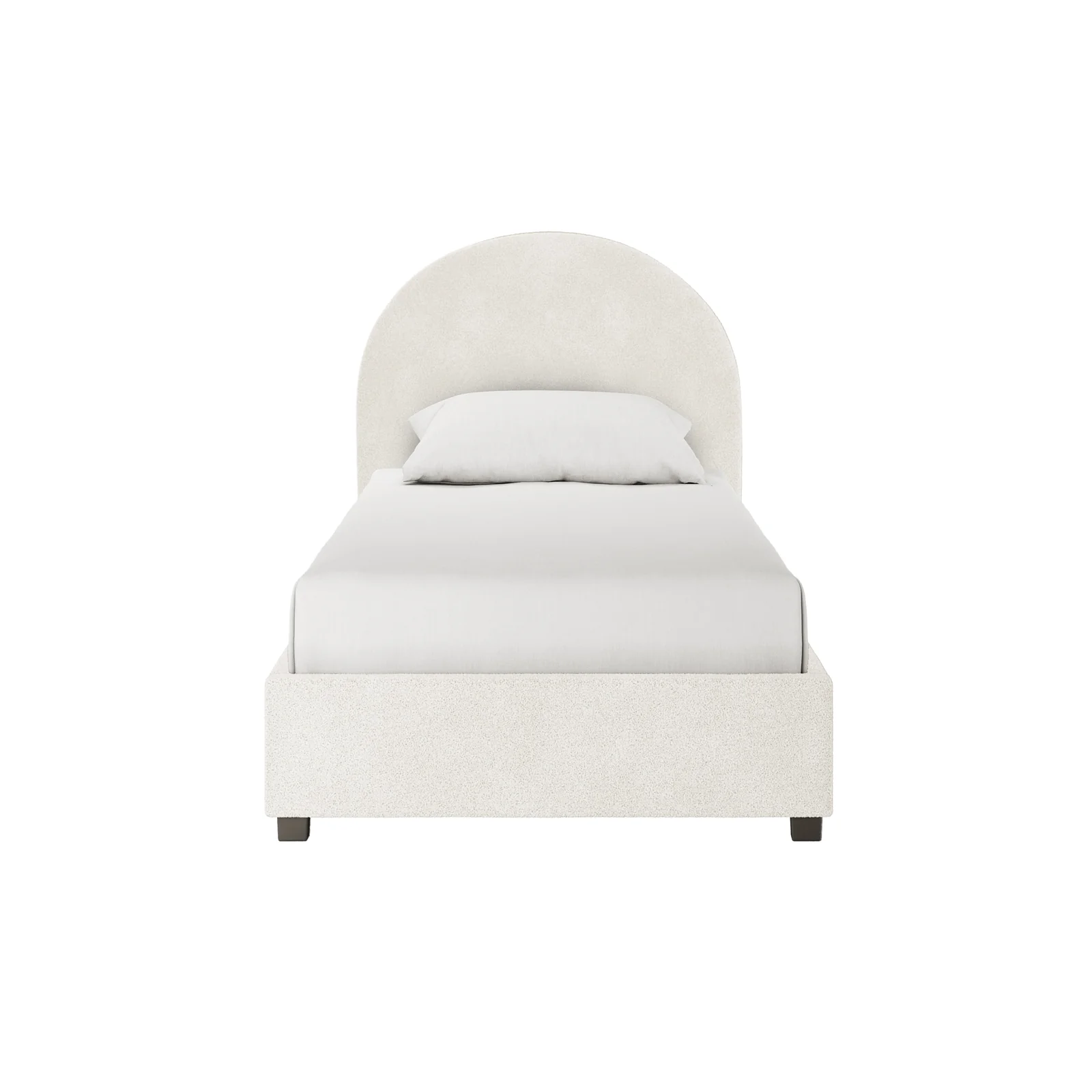 Lunia Single Boucle Gas Lift Bed Frame in Cream White - Image 5