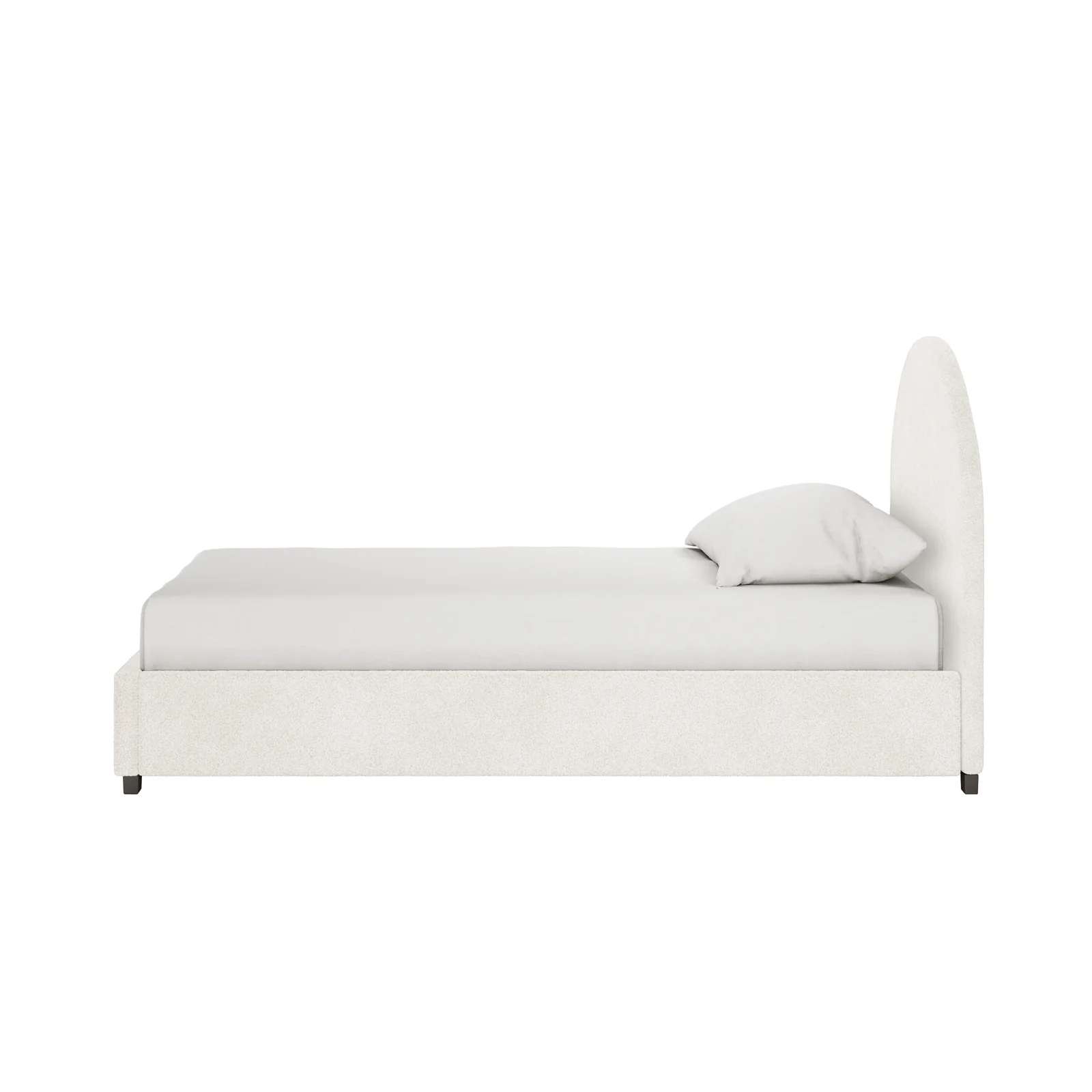 Lunia Single Boucle Gas Lift Bed Frame in Cream White - Image 8