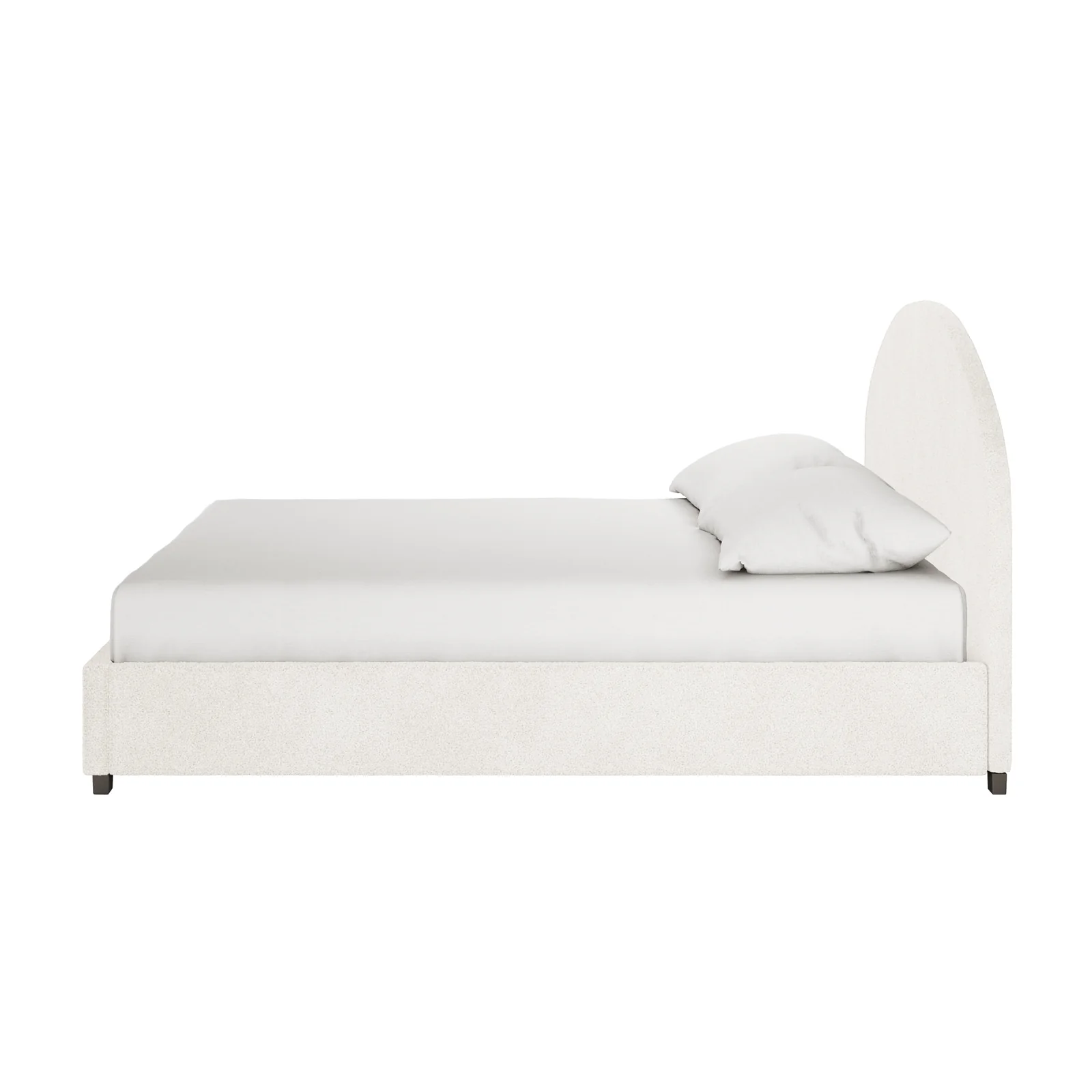 Lunia Super King Boucle Gas Lift Bed Frame in Cream White - Image 9