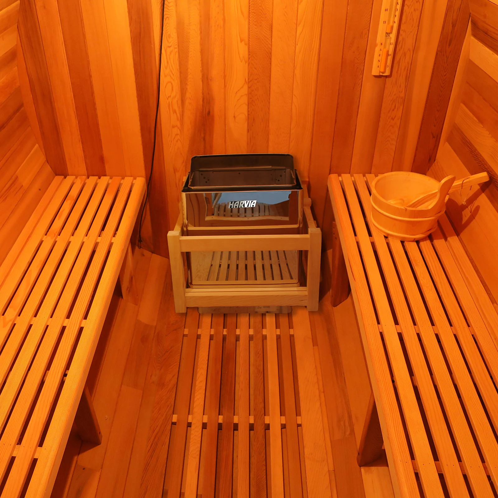 Luola 2 Person Red Cedar Outdoor Barrel Sauna & Harvia Stove - Image 13