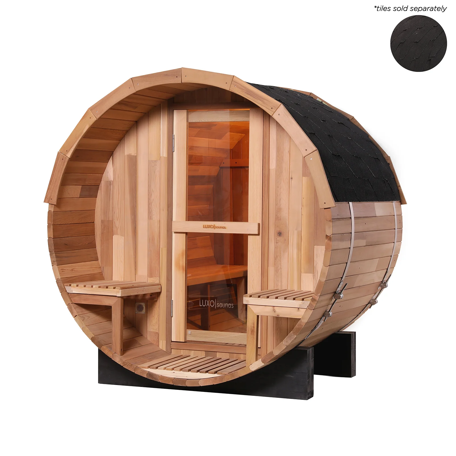 Luola 2 Person Red Cedar Outdoor Barrel Sauna & Harvia Stove - Image 8