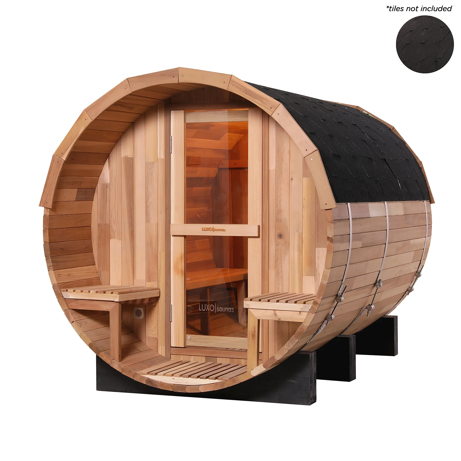 Luola 4 Person Red Cedar Outdoor Barrel Sauna & Harvia Stove - Image 8