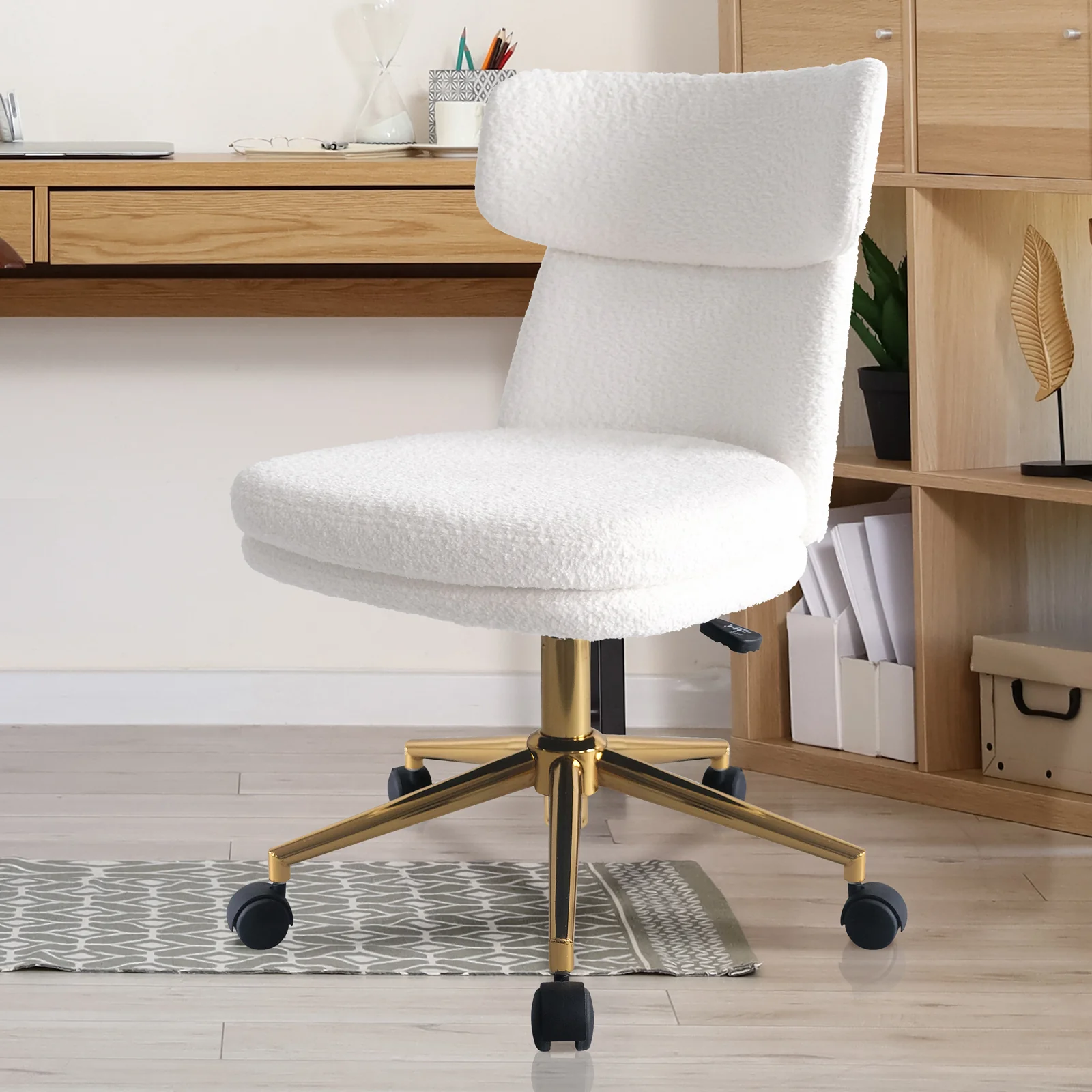 Luxo Aerona High Back Boucle Office Chair in Cream White - Image 2