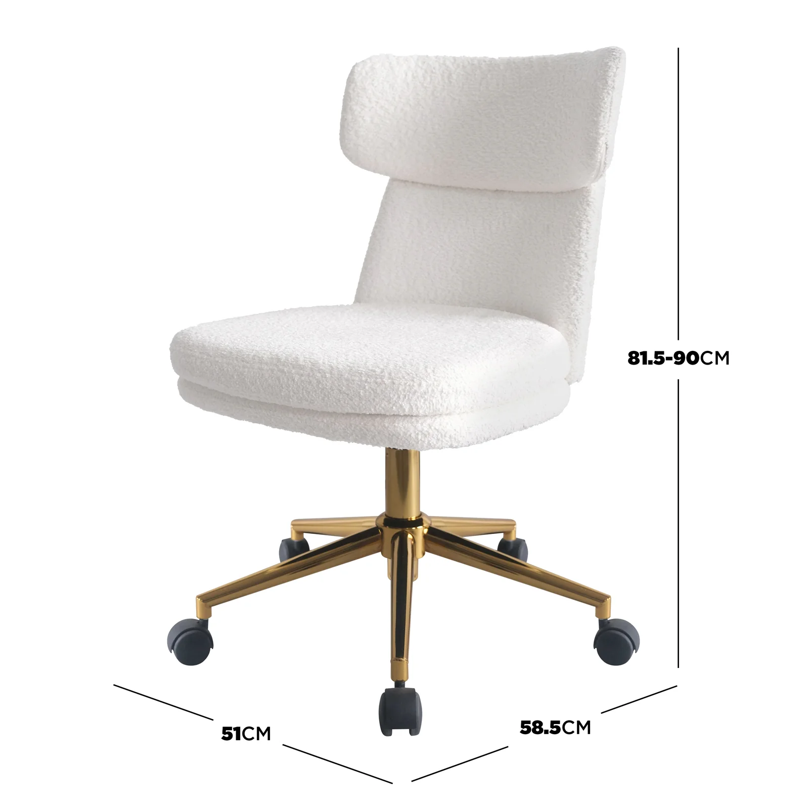 Luxo Aerona High Back Boucle Office Chair in Cream White - Image 3