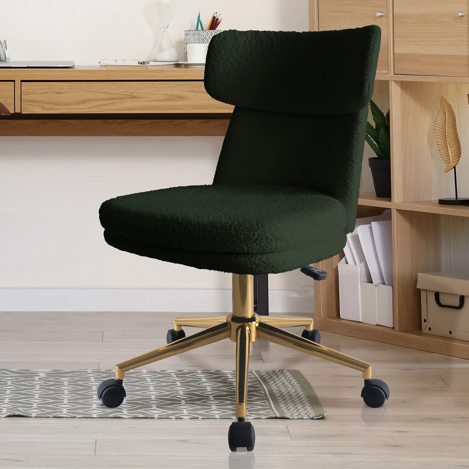 Luxo Aerona High Back Boucle Office Chair in Dark Green - Image 2