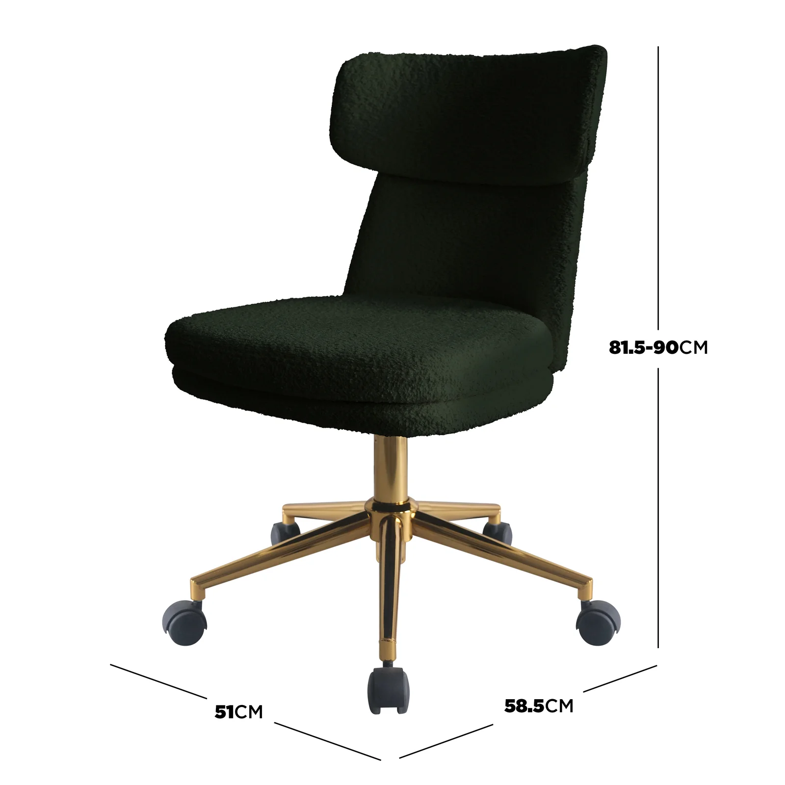 Luxo Aerona High Back Boucle Office Chair in Dark Green - Image 3