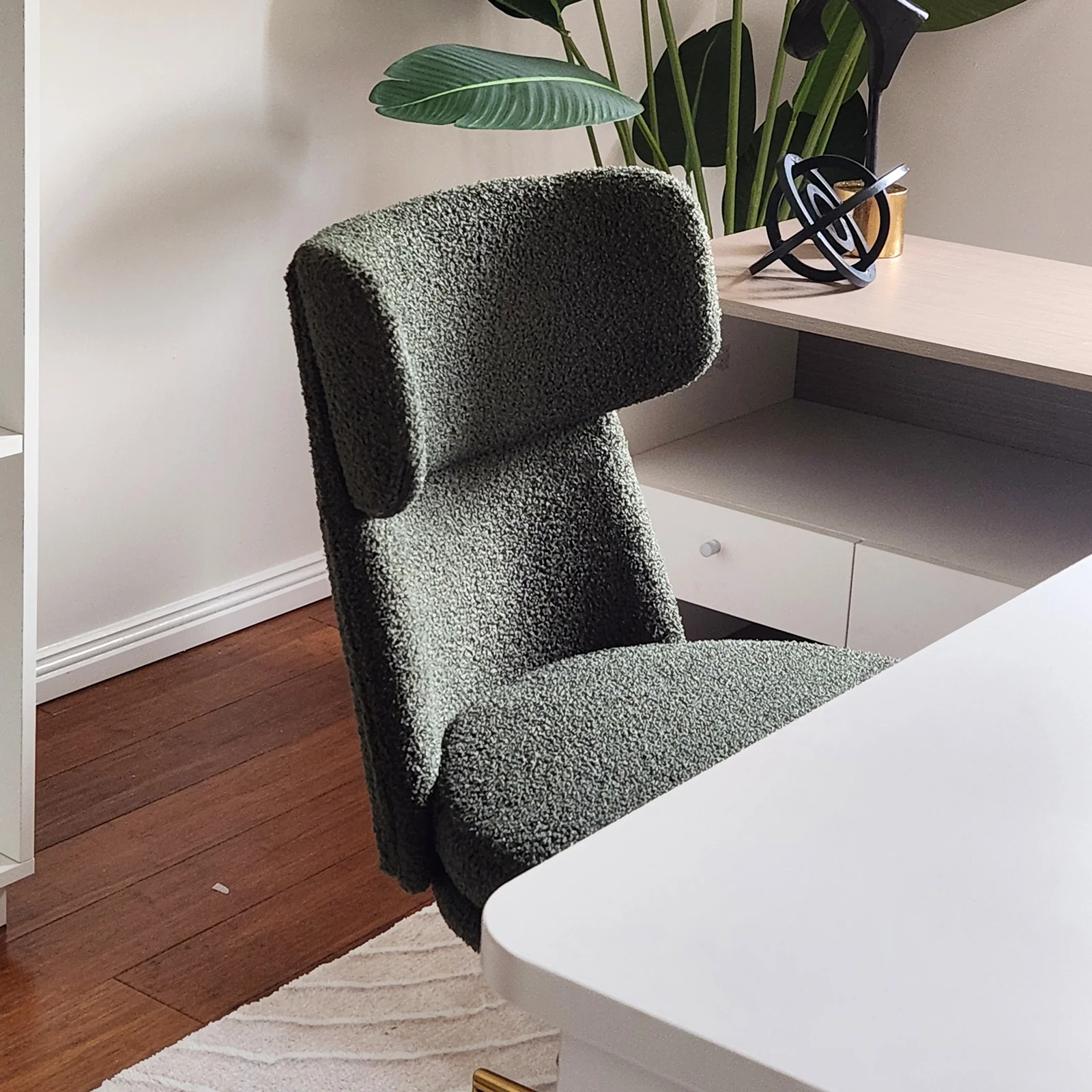 Luxo Aerona High Back Boucle Office Chair in Dark Green - Image 7