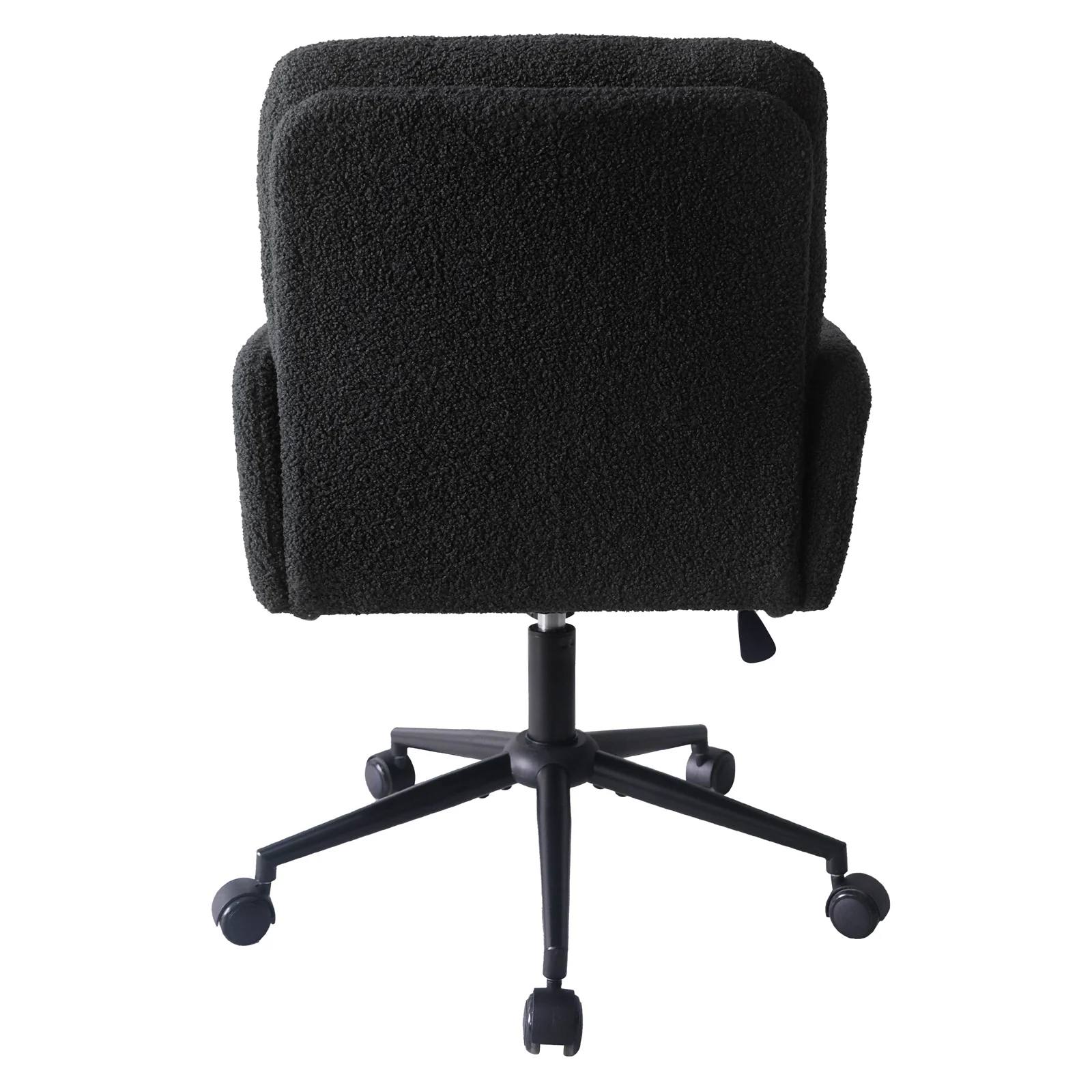 Luxo Aglaya Boucle Swivel Office Chair in Black - Image 7