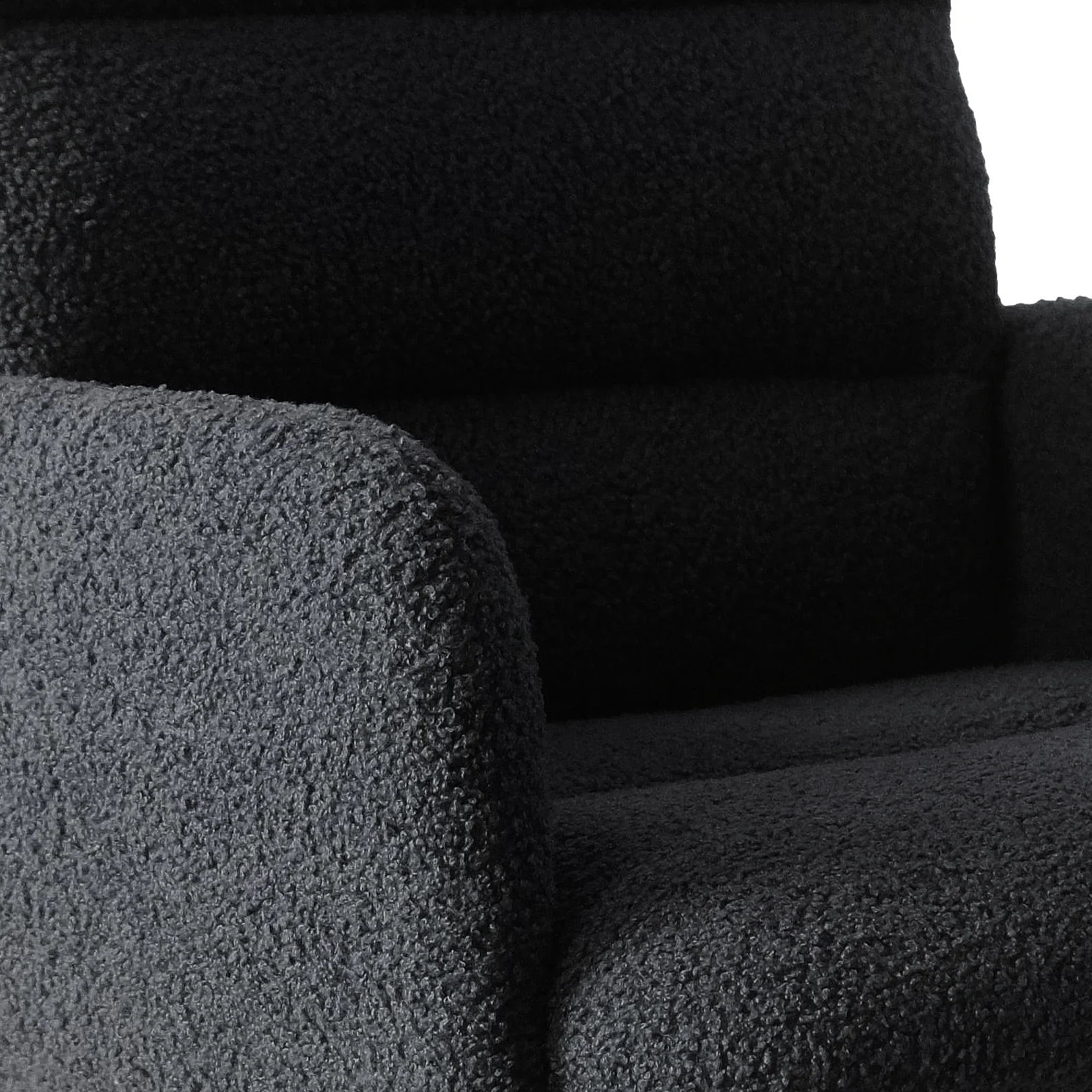 Luxo Aglaya Boucle Swivel Office Chair in Black - Image 8