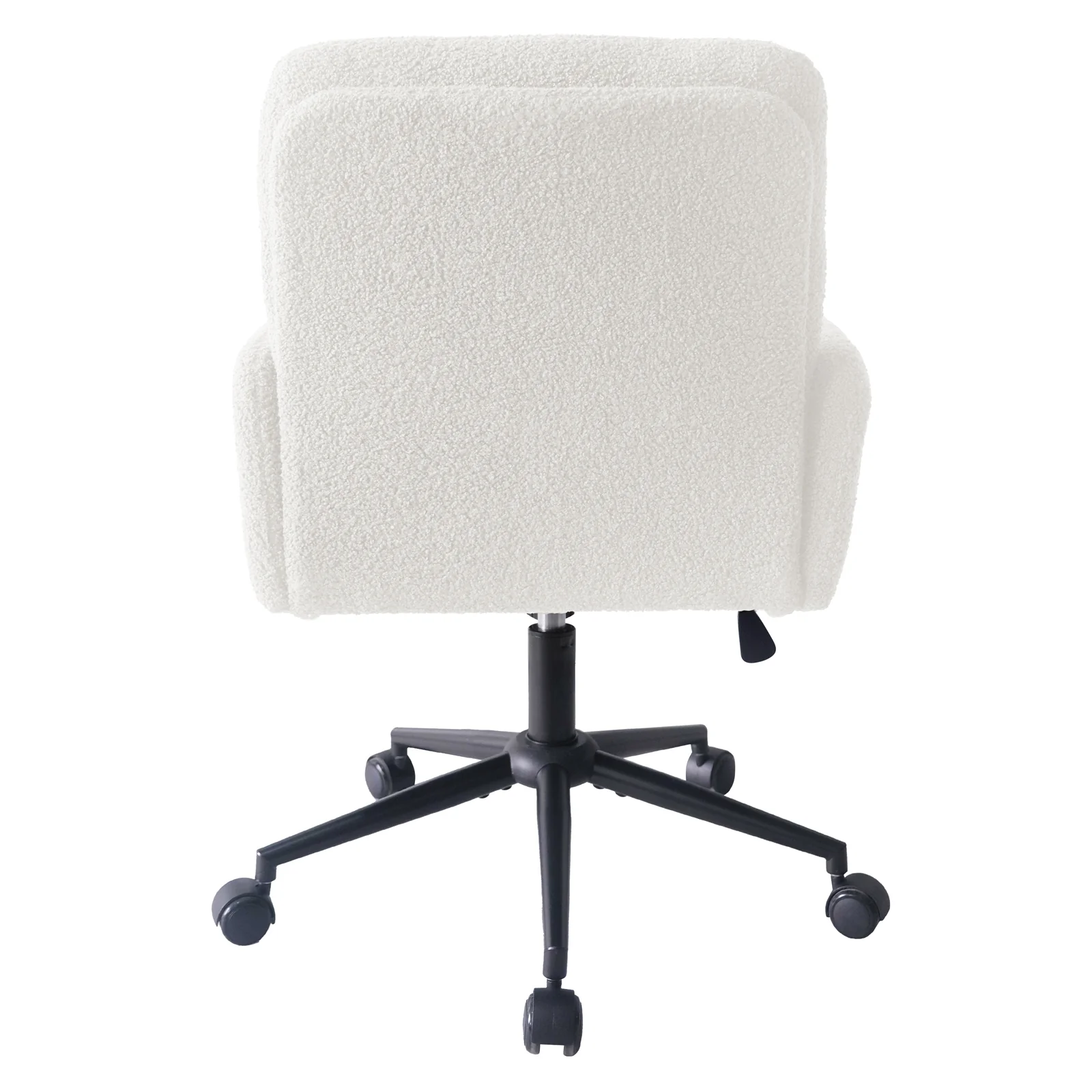 Luxo Aglaya Boucle Swivel Office Chair in Cream White - Image 10