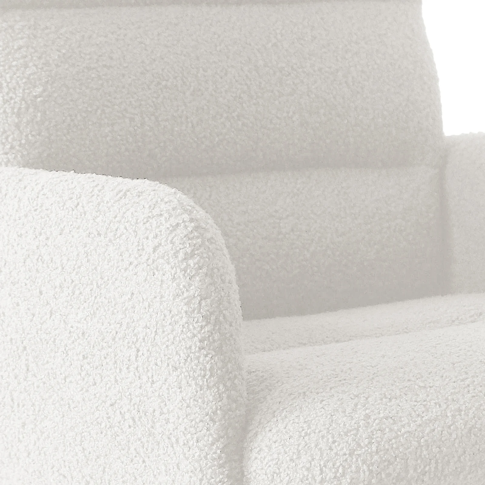 Luxo Aglaya Boucle Swivel Office Chair in Cream White - Image 11