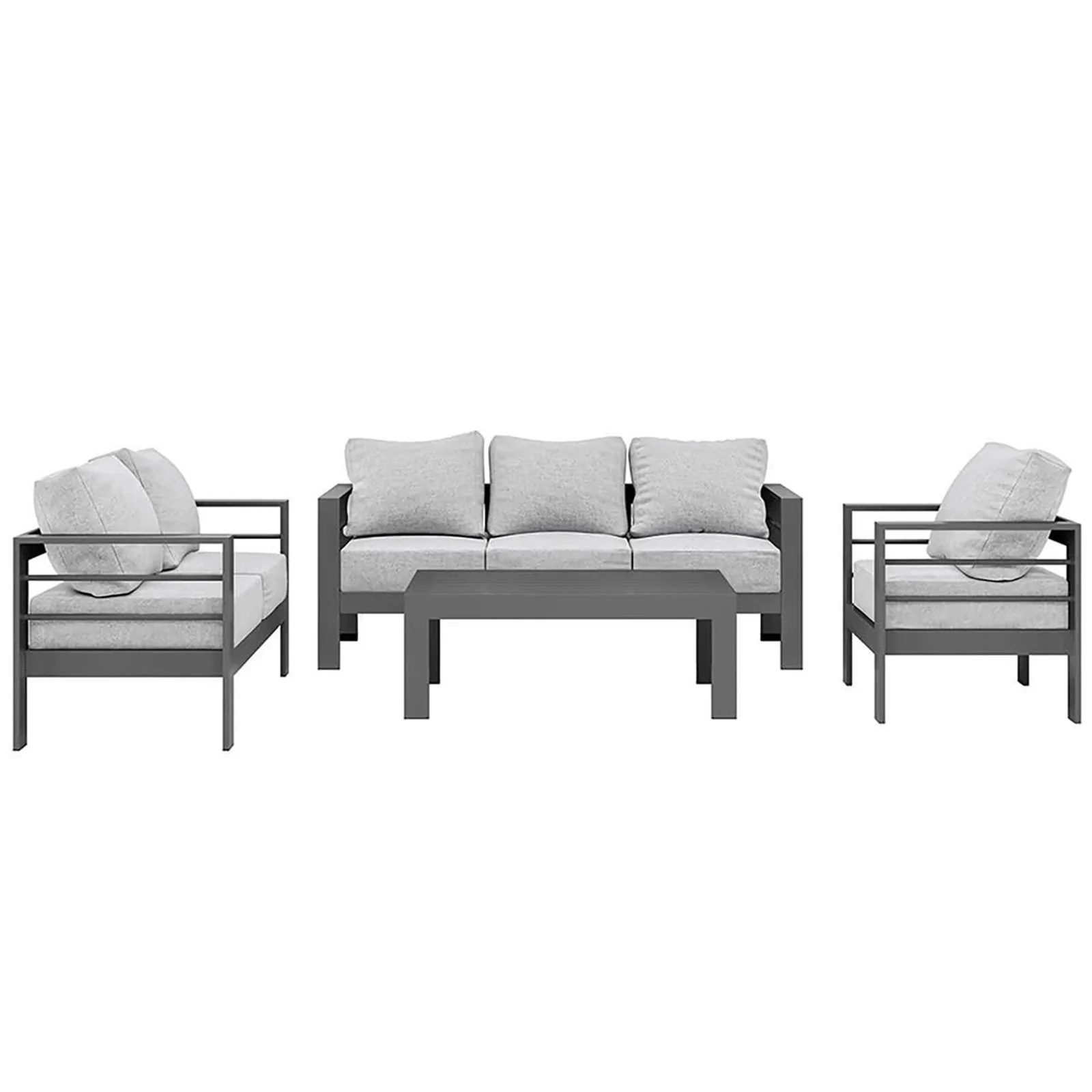 Luxo Bayo 6-Seater Aluminium Outdoor Set in Grey - Image 3