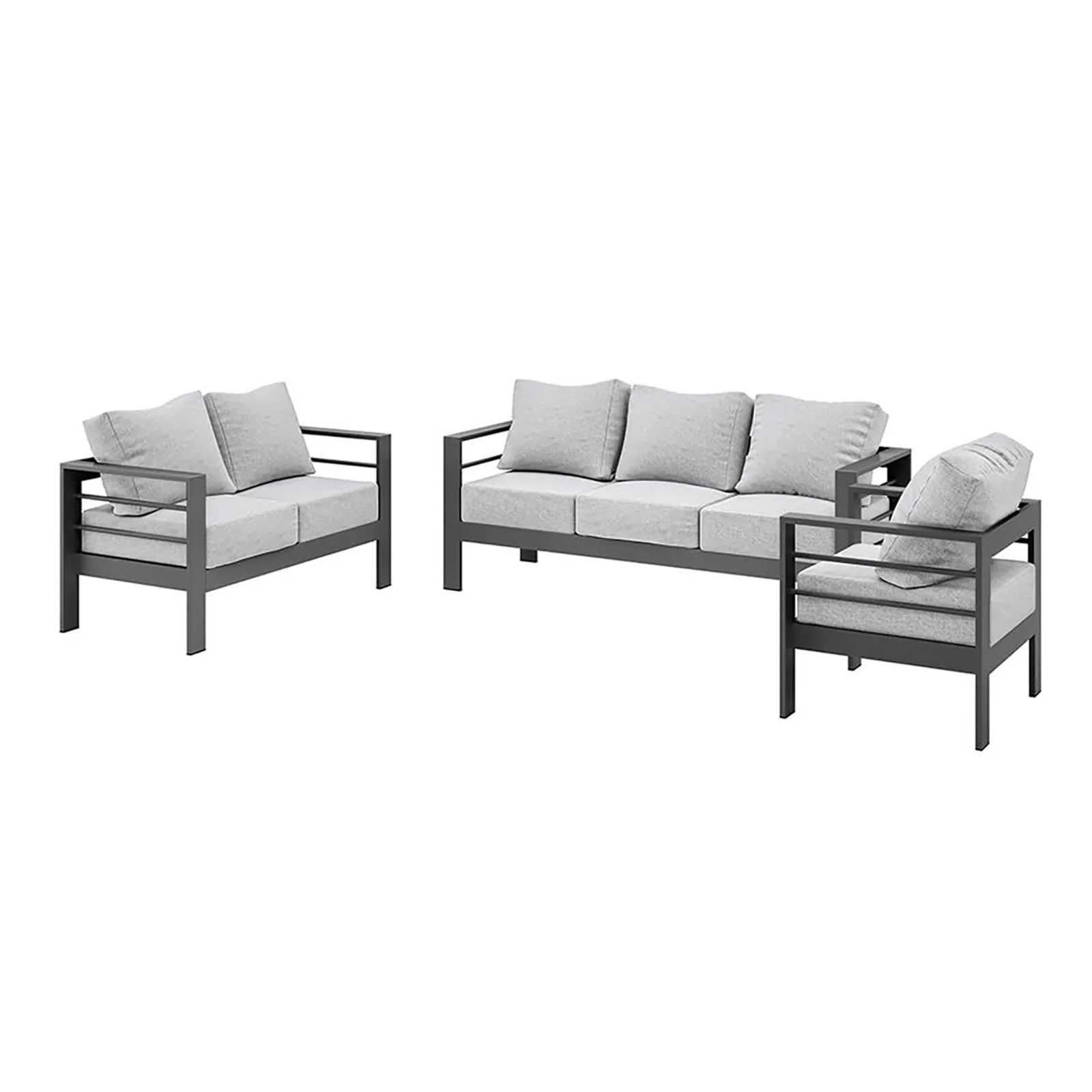 Luxo Bayo 6-Seater Aluminium Outdoor Set in Grey - Image 4