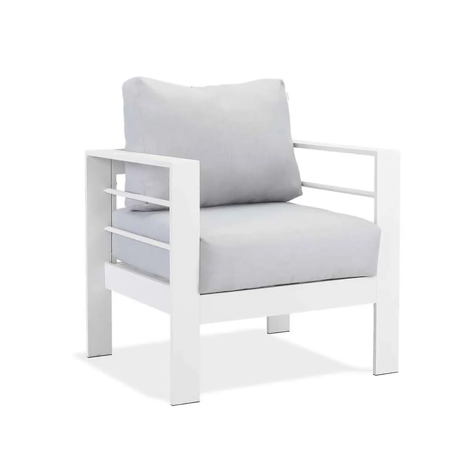 Luxo Bayo 6-Seater Aluminium Outdoor Set in White & Grey - Image 10
