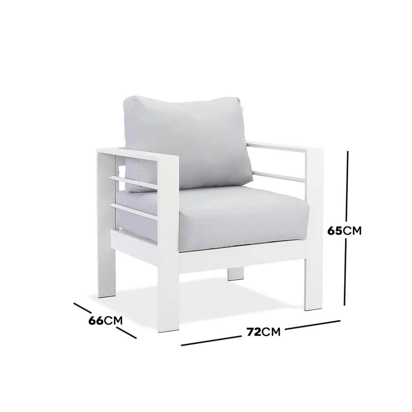 Luxo Bayo 6-Seater Aluminium Outdoor Set in White & Grey - Image 11