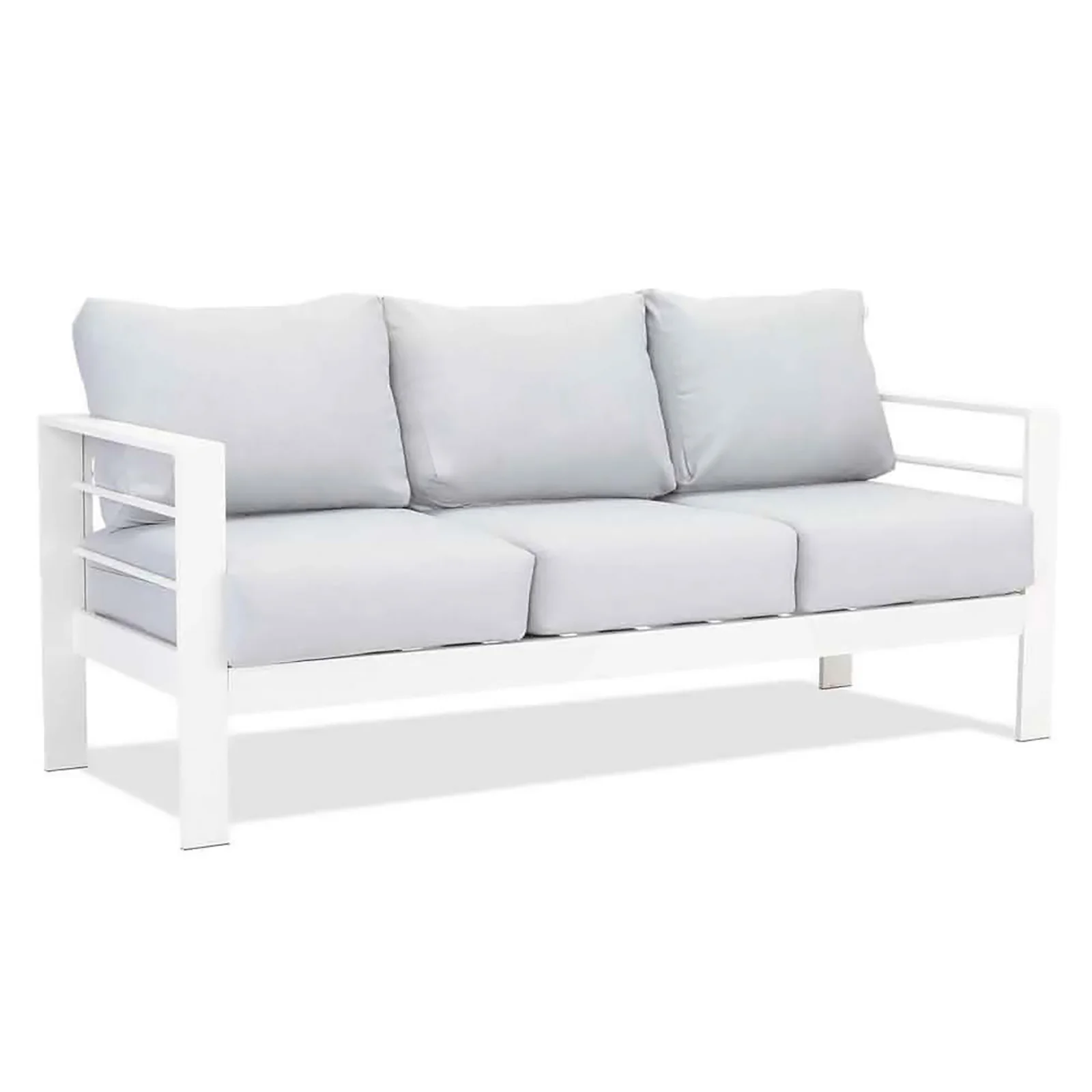 Luxo Bayo 6-Seater Aluminium Outdoor Set in White & Grey - Image 4